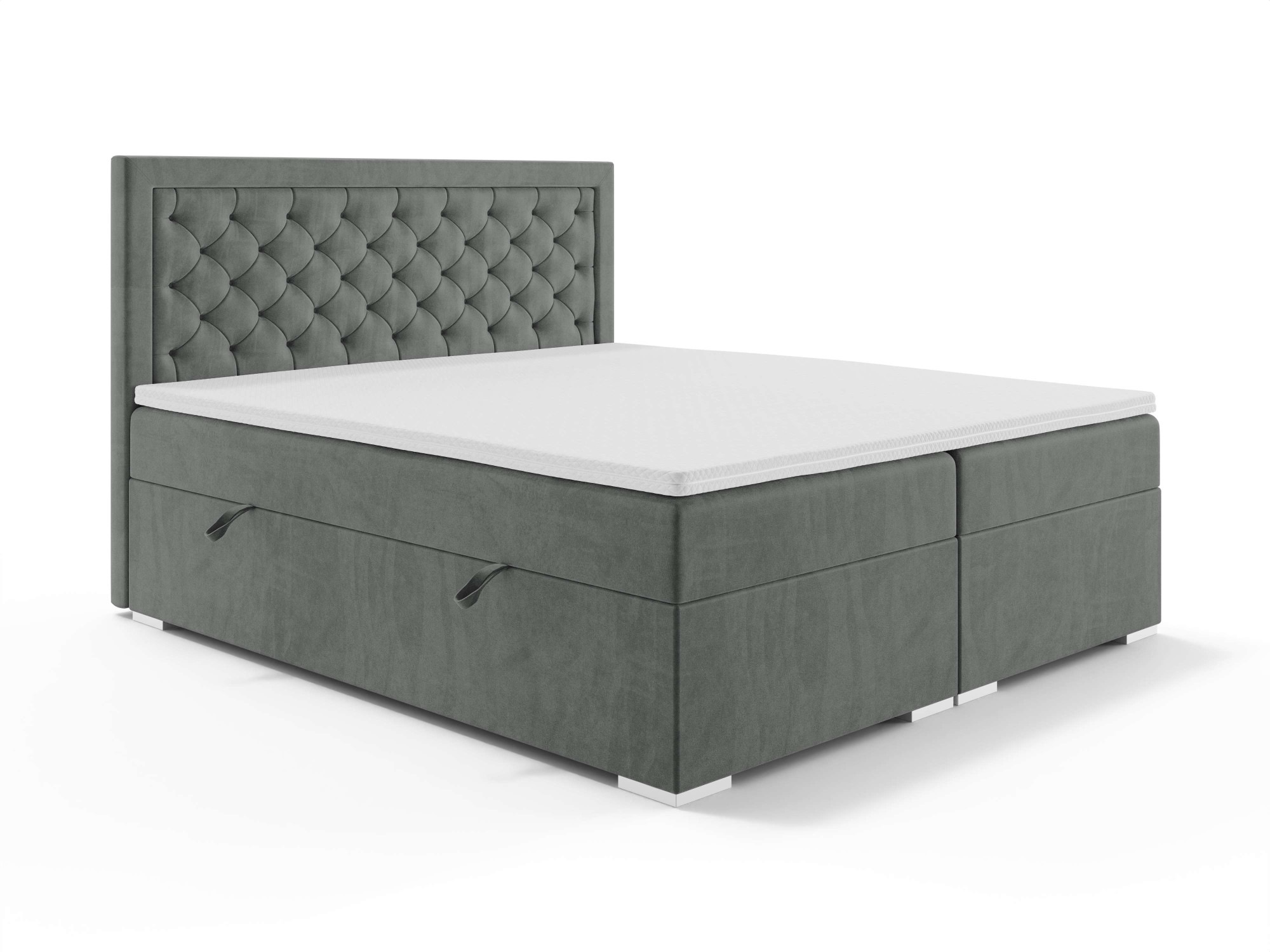 Leonique Polsterbett »SACY mit Matratze und Topper, in 2 Breiten (160 und 180 cm)«, Boxspringbett mit Kopfteil, Bettkasten, Matratze (BFK/TFK) und Topper