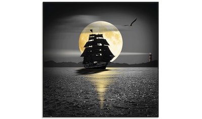 Artland Glasbild »Ein Schiff mit schwarzen Segeln«, Boote & Schiffe, (1 St.) kaufen