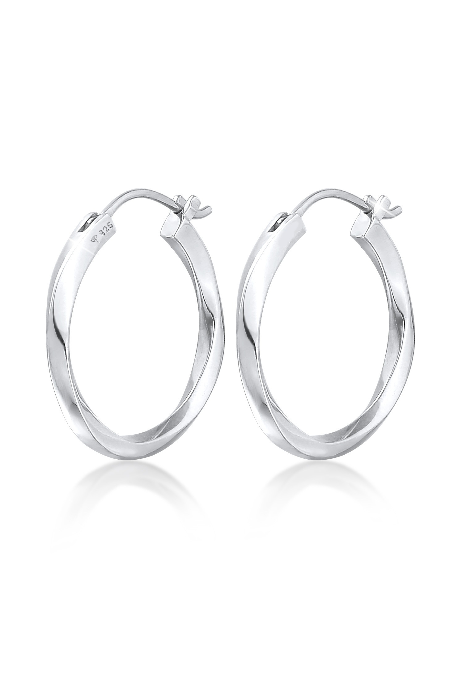 Elli Premium Paar Creolen »Ohrringe Creolen Twisted Gedreht Trend 925 Silber«