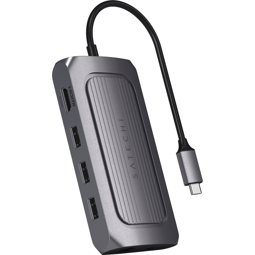 Satechi USB-Adapter »USB4 Multiport Adapter with 8K HDMI«, HDMI-USB 3.0 Typ A-3,5-mm-Klinke-RJ-45 (Ethernet) zu USB Typ C