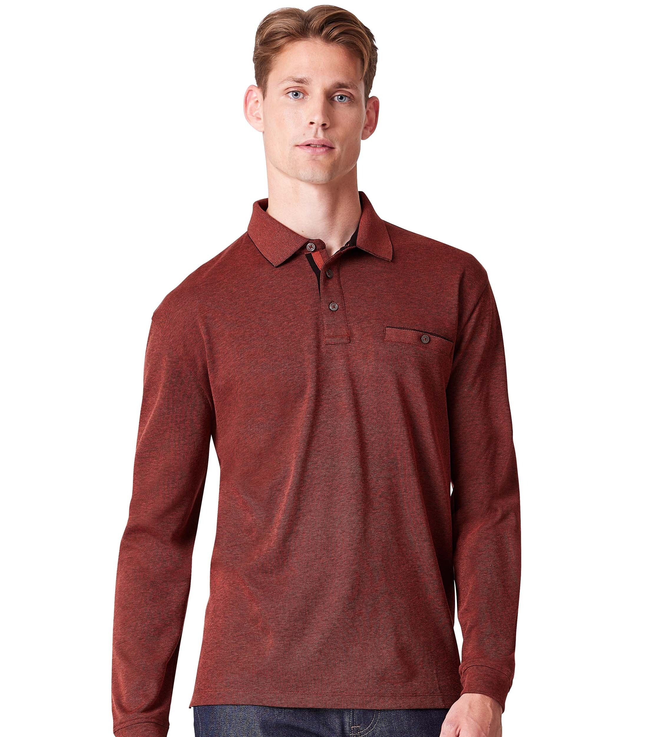 CASAMODA Langarm-Poloshirt "CASAMODA Polo-Shirt Langarm gestreift" günstig online kaufen