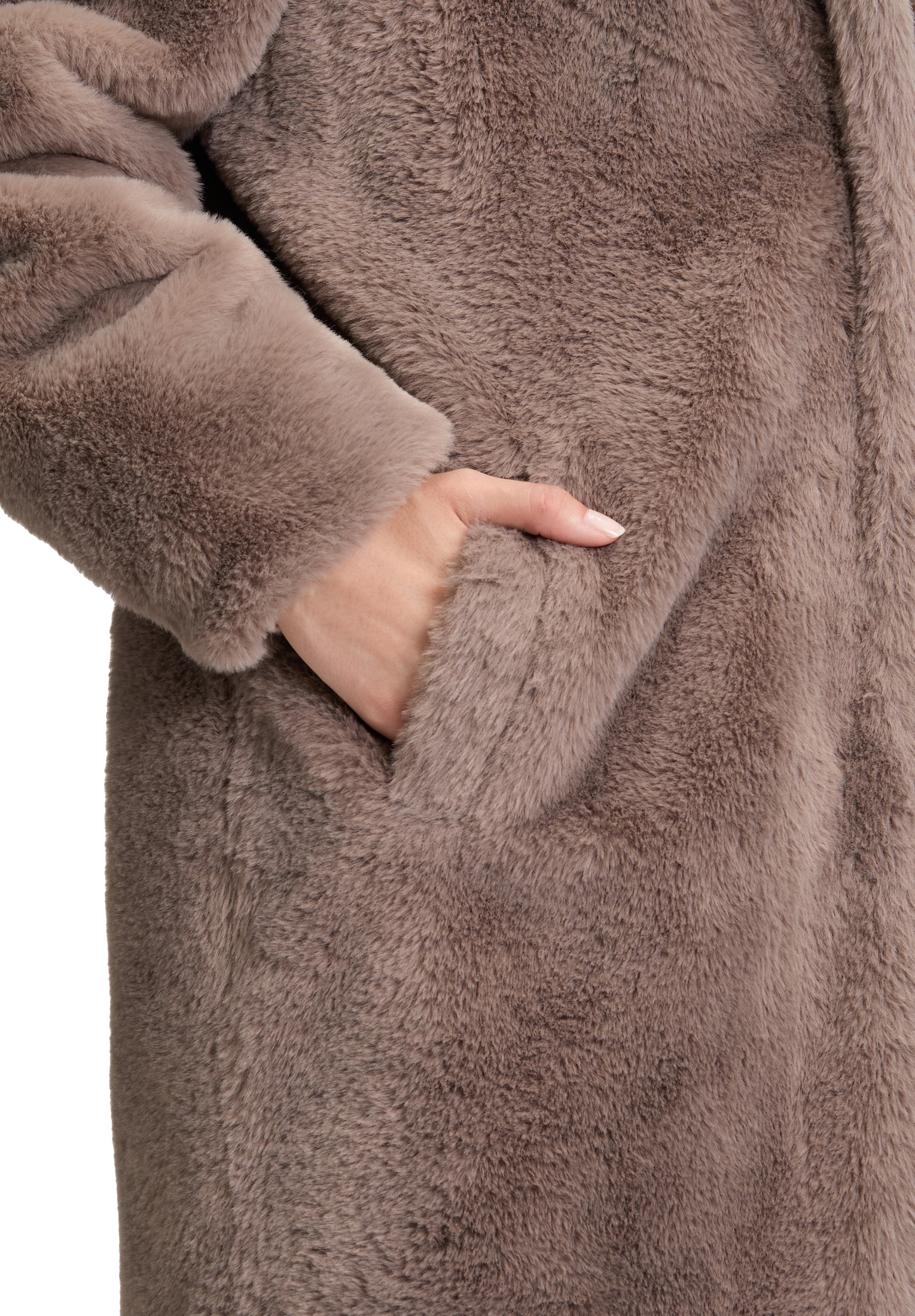 Cartoon Fellimitatmantel »Cartoon Damen Kunstfell-Jacke mit Reverskragen«