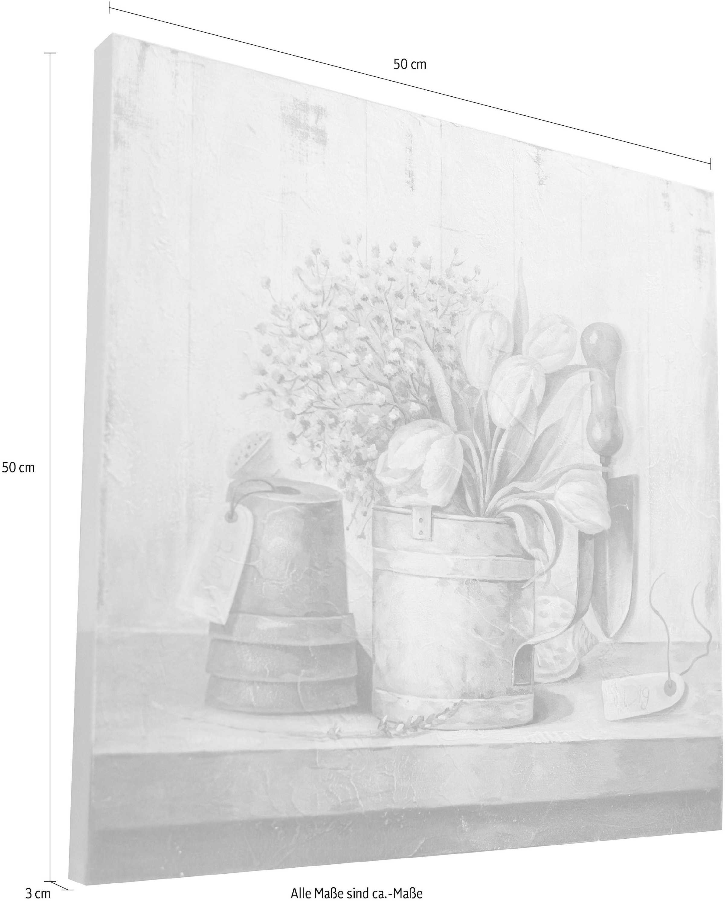 Myflair Möbel & Accessoires Wandbild »Elin«, Wanddeko, Motiv Blumen, 50x50 cm, Wohnzimmer