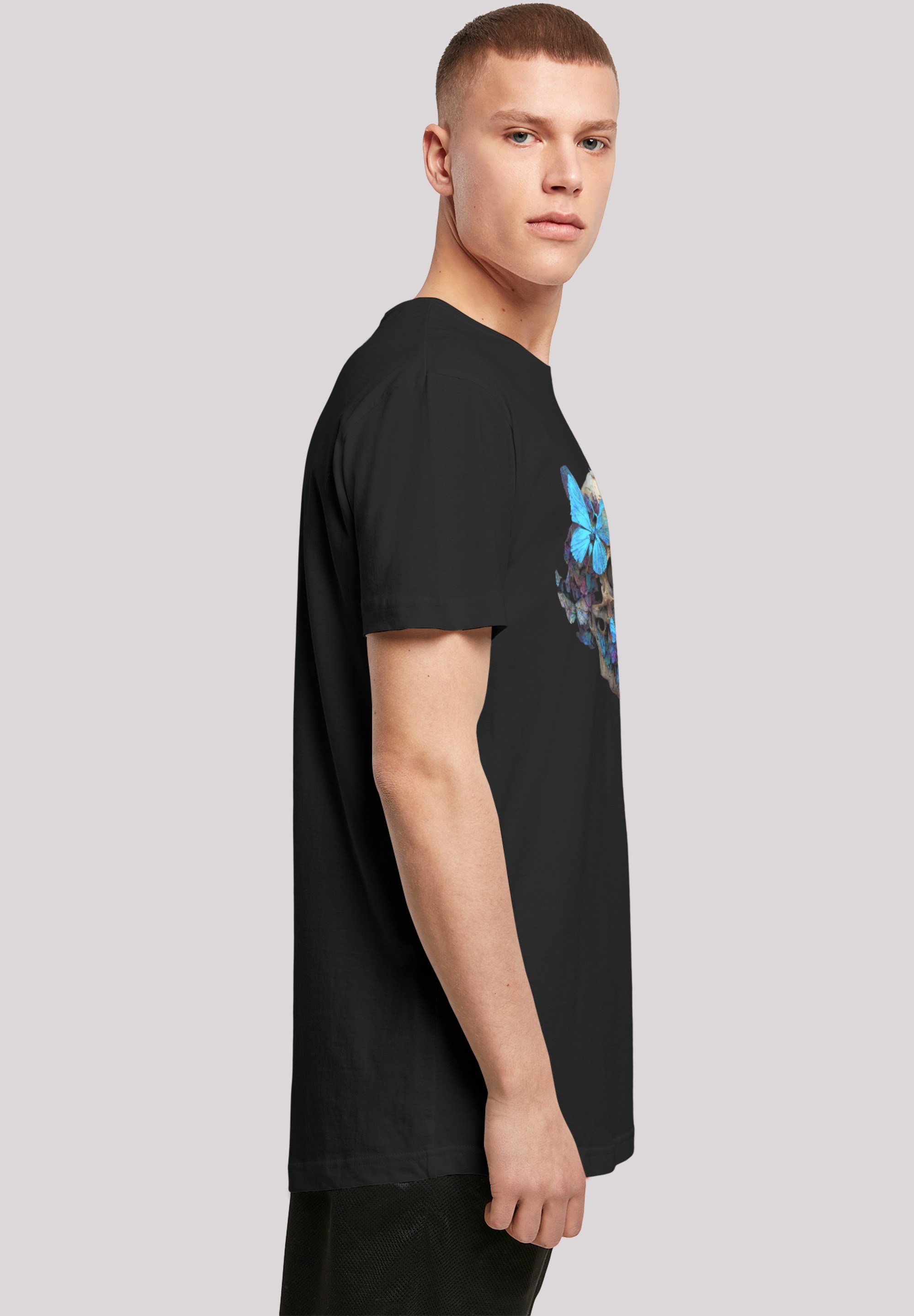 F4NT4STIC T-Shirt »Schmetterling Skull LONG TEE«, Print