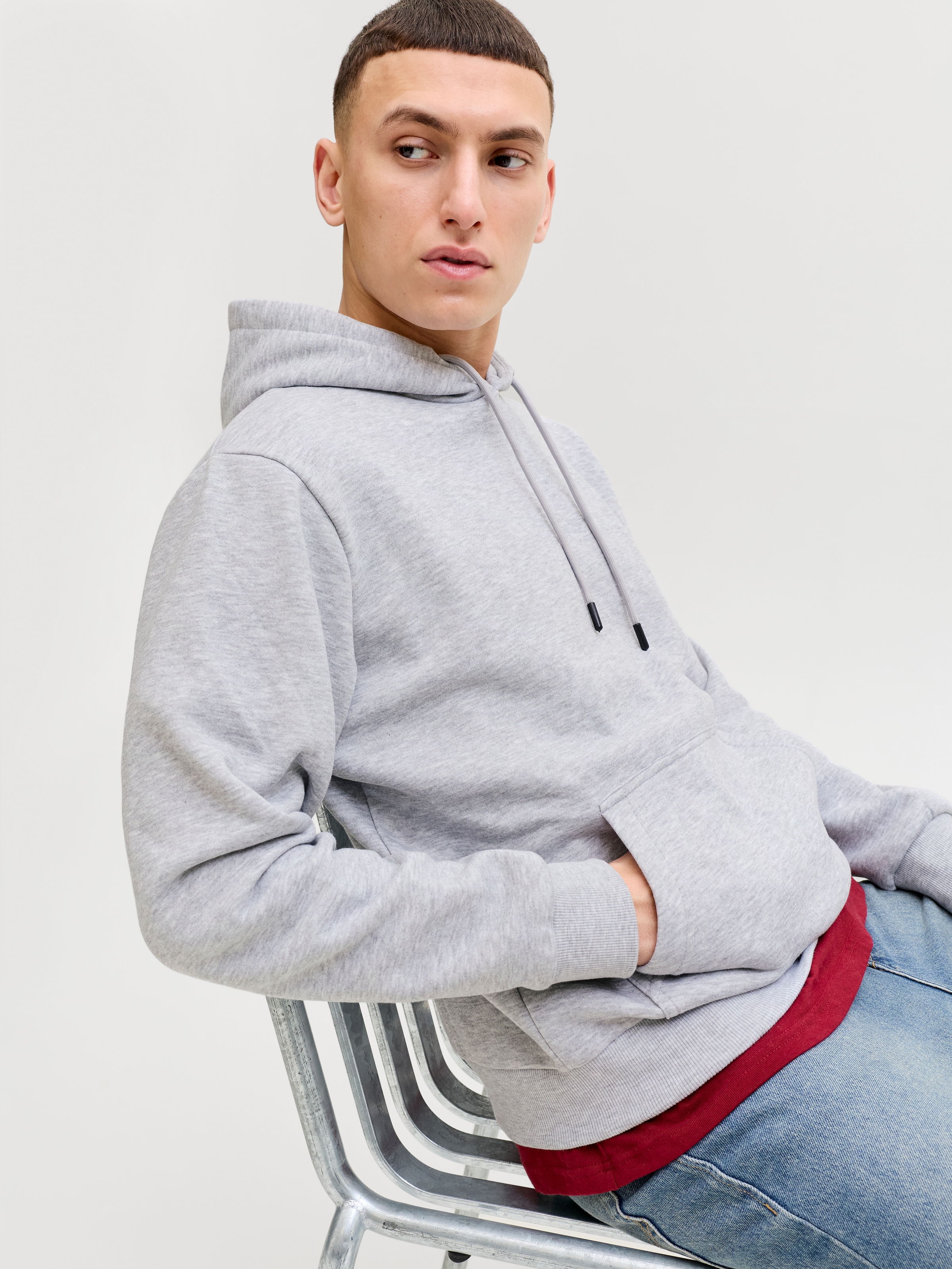Jack & Jones Kapuzensweatshirt »JJEBRADLEY SWEAT HOOD 2PK MP«, 2 Materialmix, relaxed fit

