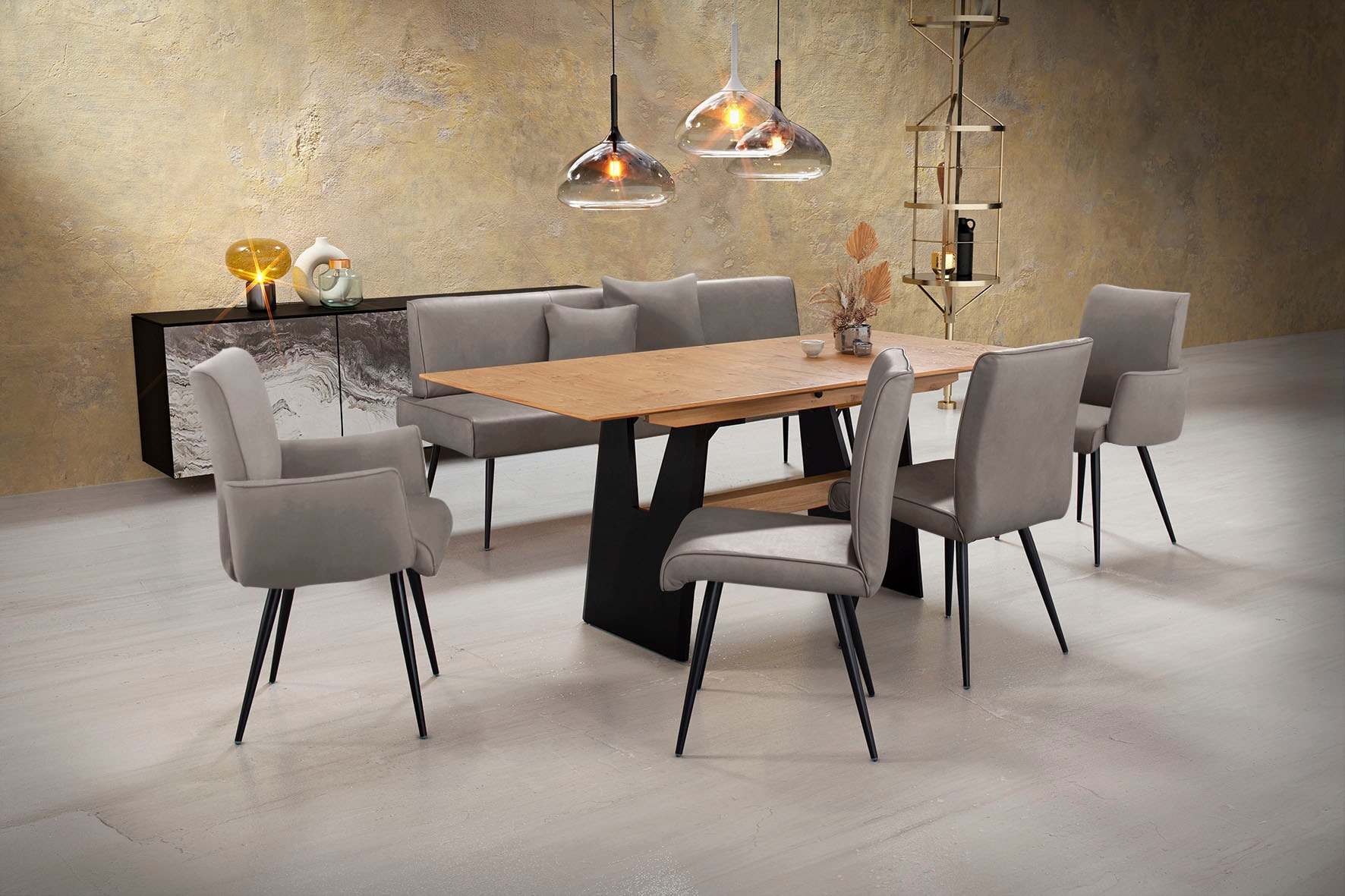 K+W Komfort & Wohnen Essgruppe "Giacomo I" 6 Stk. tlg. 2 Stühle und 2 Armle günstig online kaufen