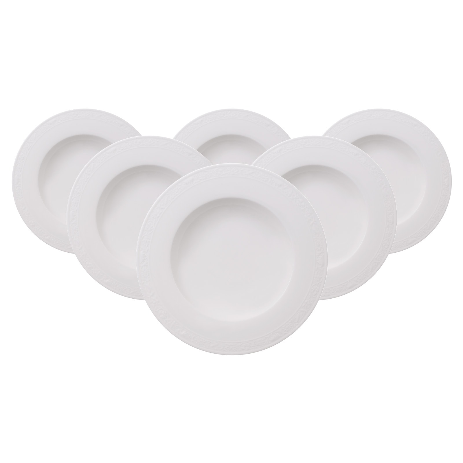 Villeroy & Boch Suppenteller "Suppenteller White Pearl ø 24,8 cm 6er Set weiß"
