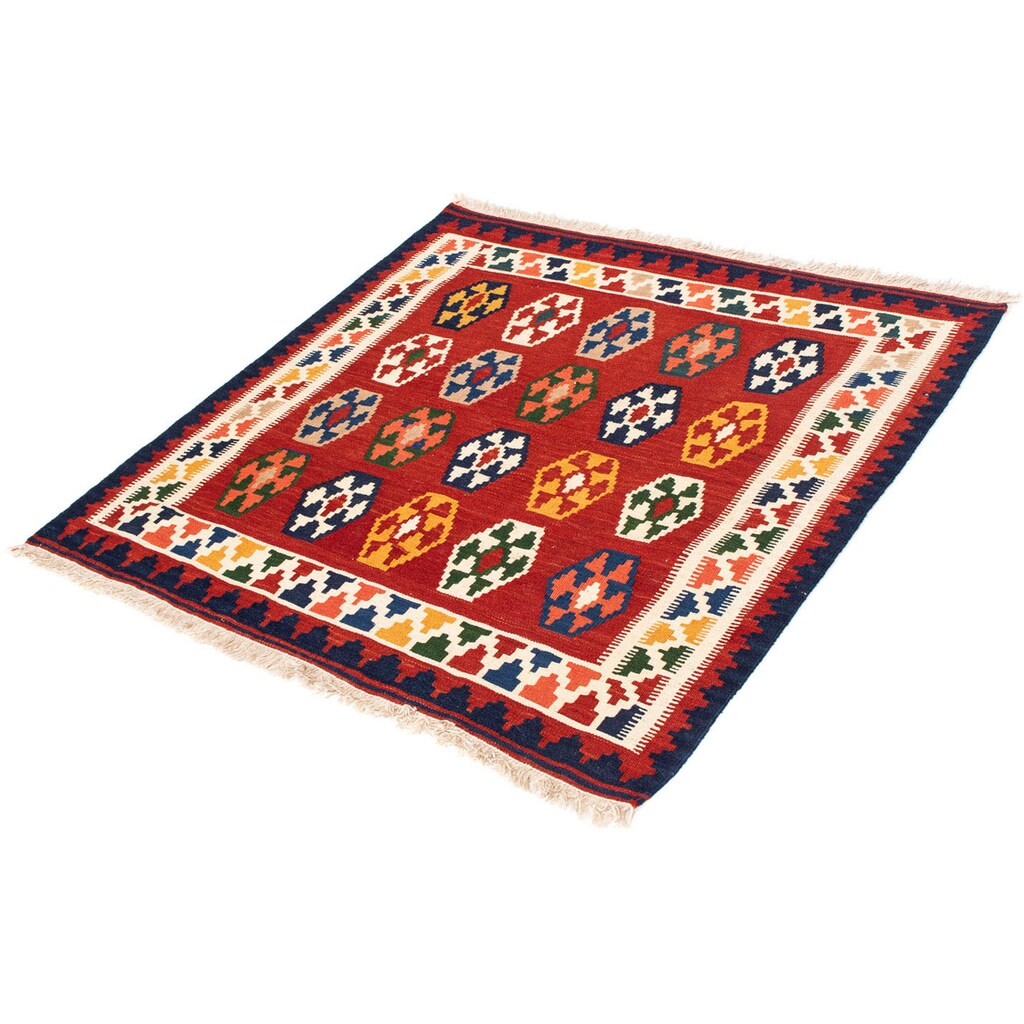 morgenland Wollteppich »Kelim - Oriental quadratisch - 96 x 95 cm - dunkelrot«, quadratisch