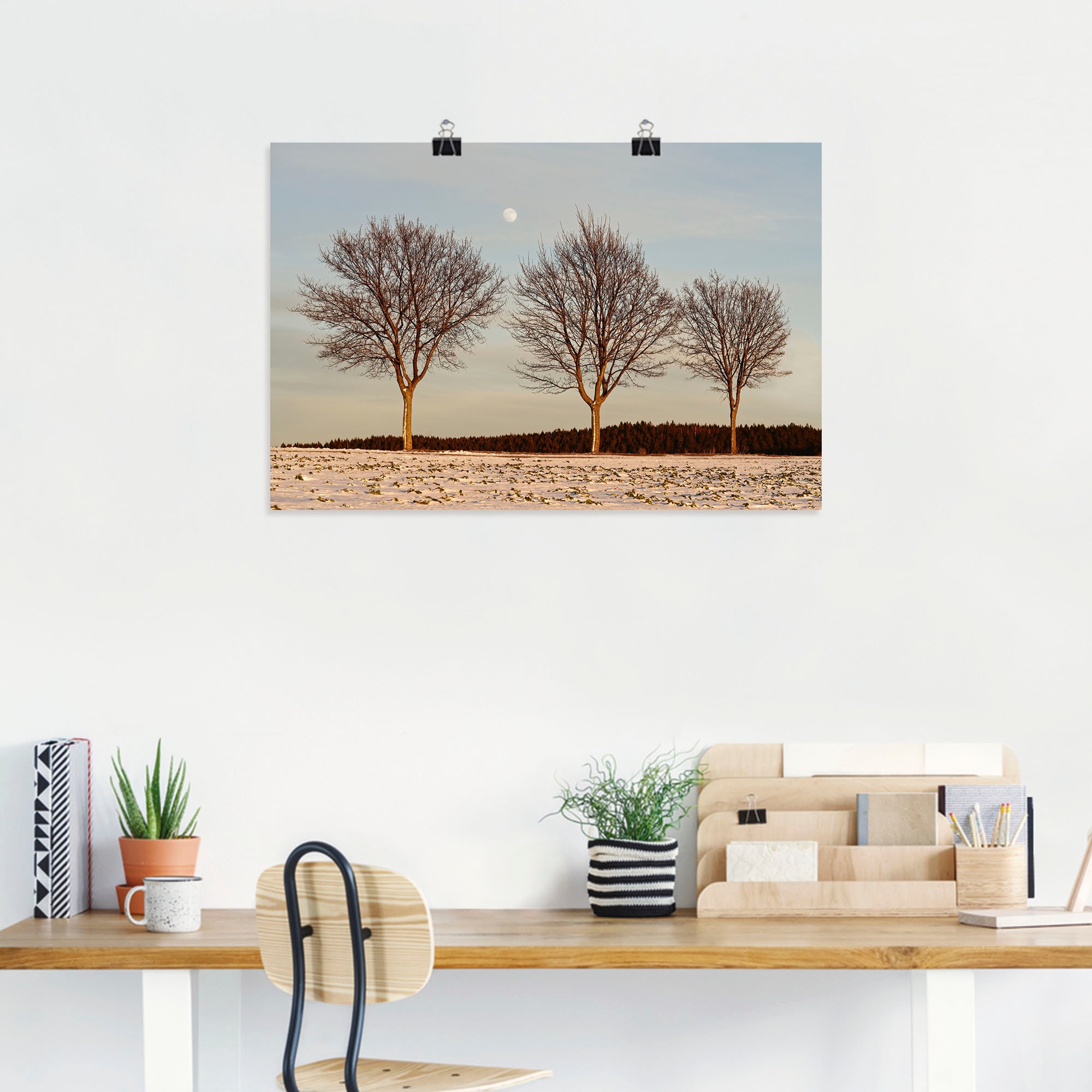 Artland Wandbild »Abendlicht im Winter«, Vier Jahreszeiten Bilder, (1 St.), als Alubild, Leinwandbild, Wandaufkleber oder Poster in versch. Größen