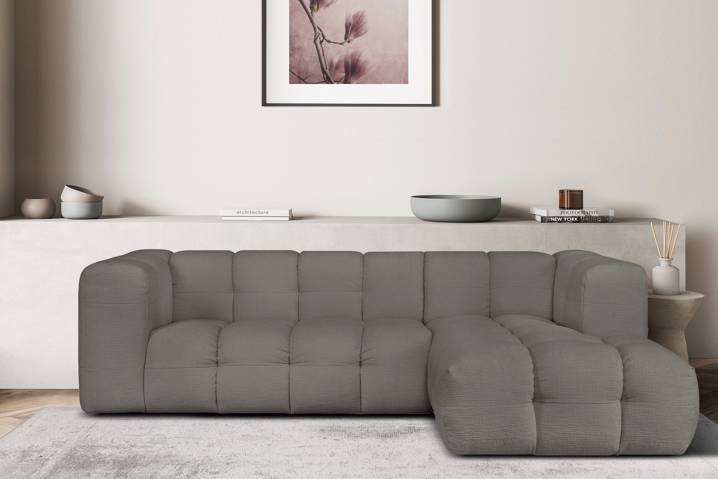 LeGer Home by Lena Gercke Ecksofa »TALISHA L-Form Designersofa, moderne Steppung, B/T/H: 276/178/75 cm«, aufwendig gepolstert, hoher Sitzkomfort