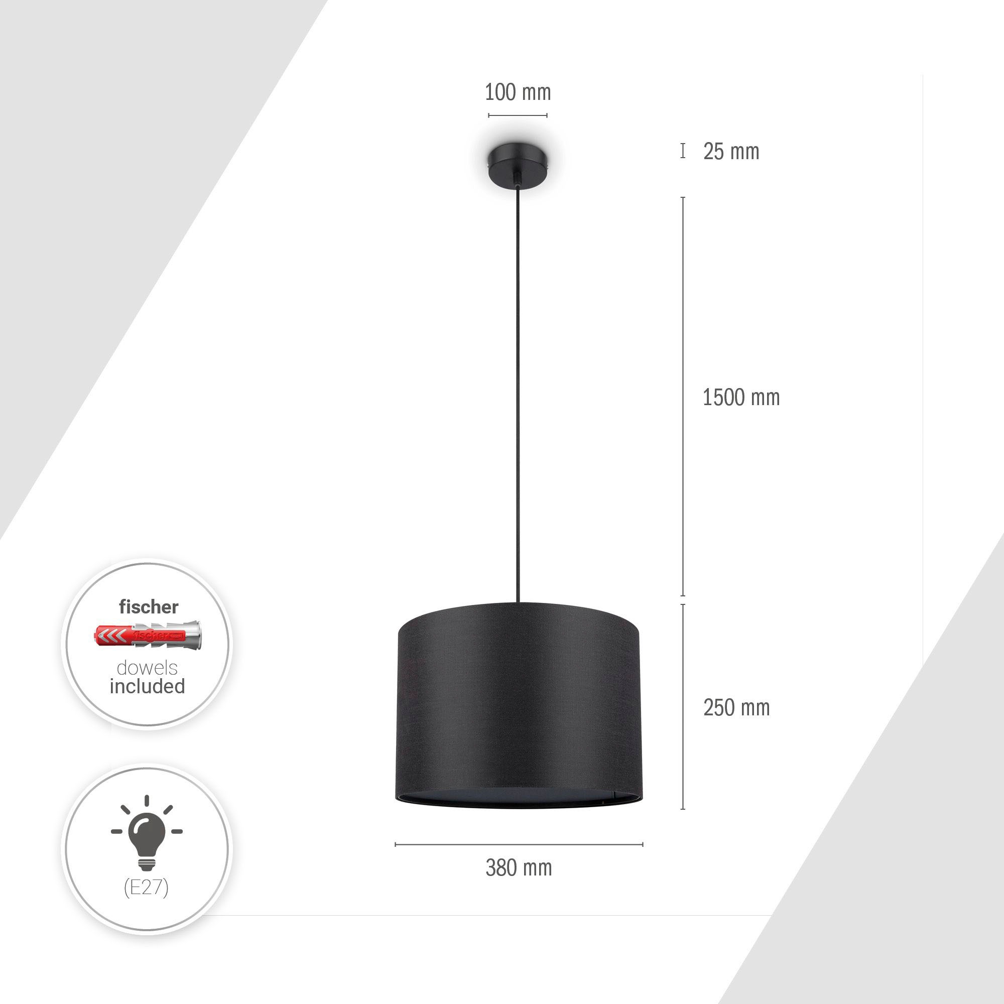 Paco Home Pendelleuchte »TOM« E27 mit kompatiblen Dimmer und Leuchtmittel