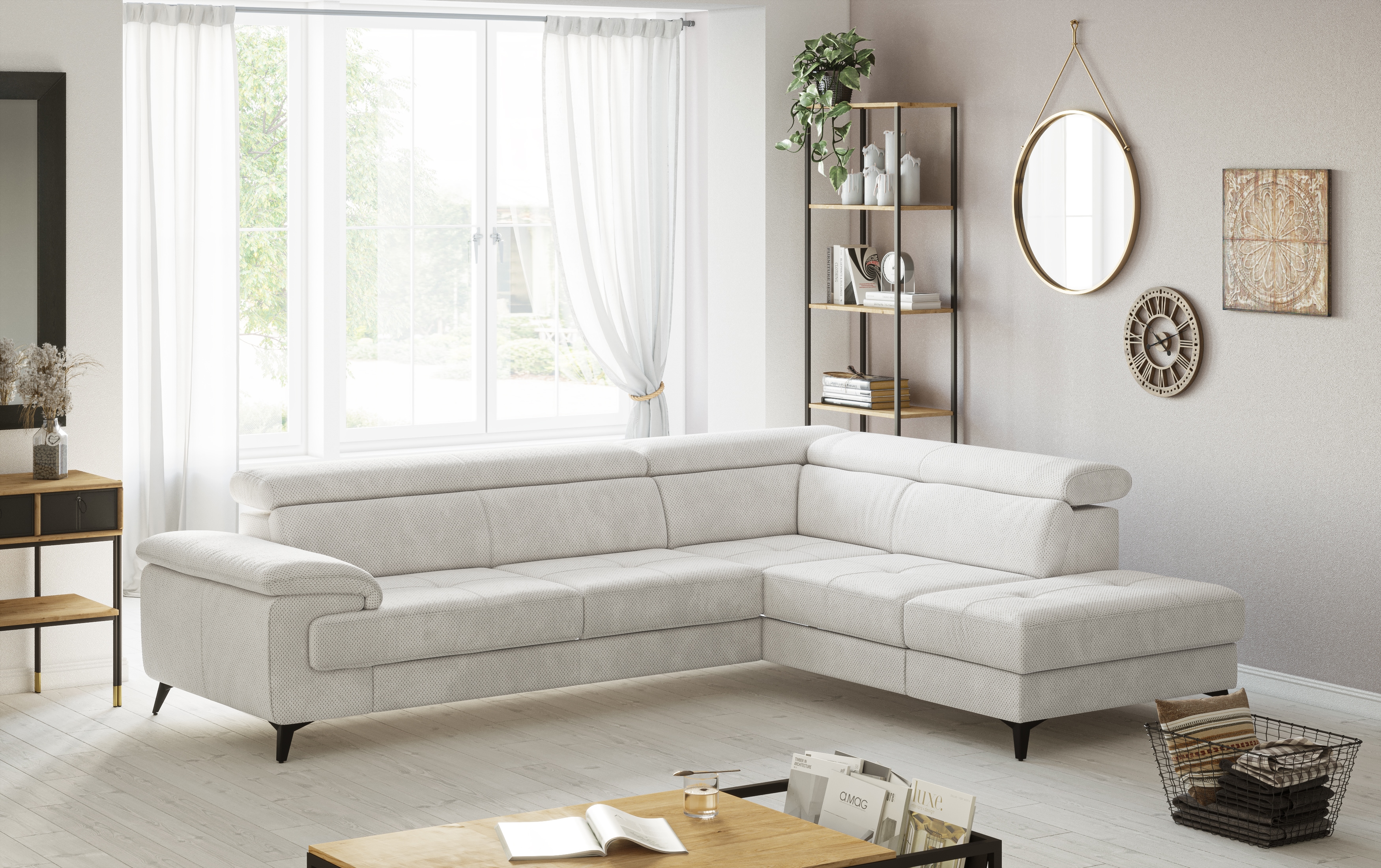 OTTO home Ecksofa "Astra L-Form, B: 286 cm" mit Kopfteilverstellung, optional Schlaffunktion & Bettkasten