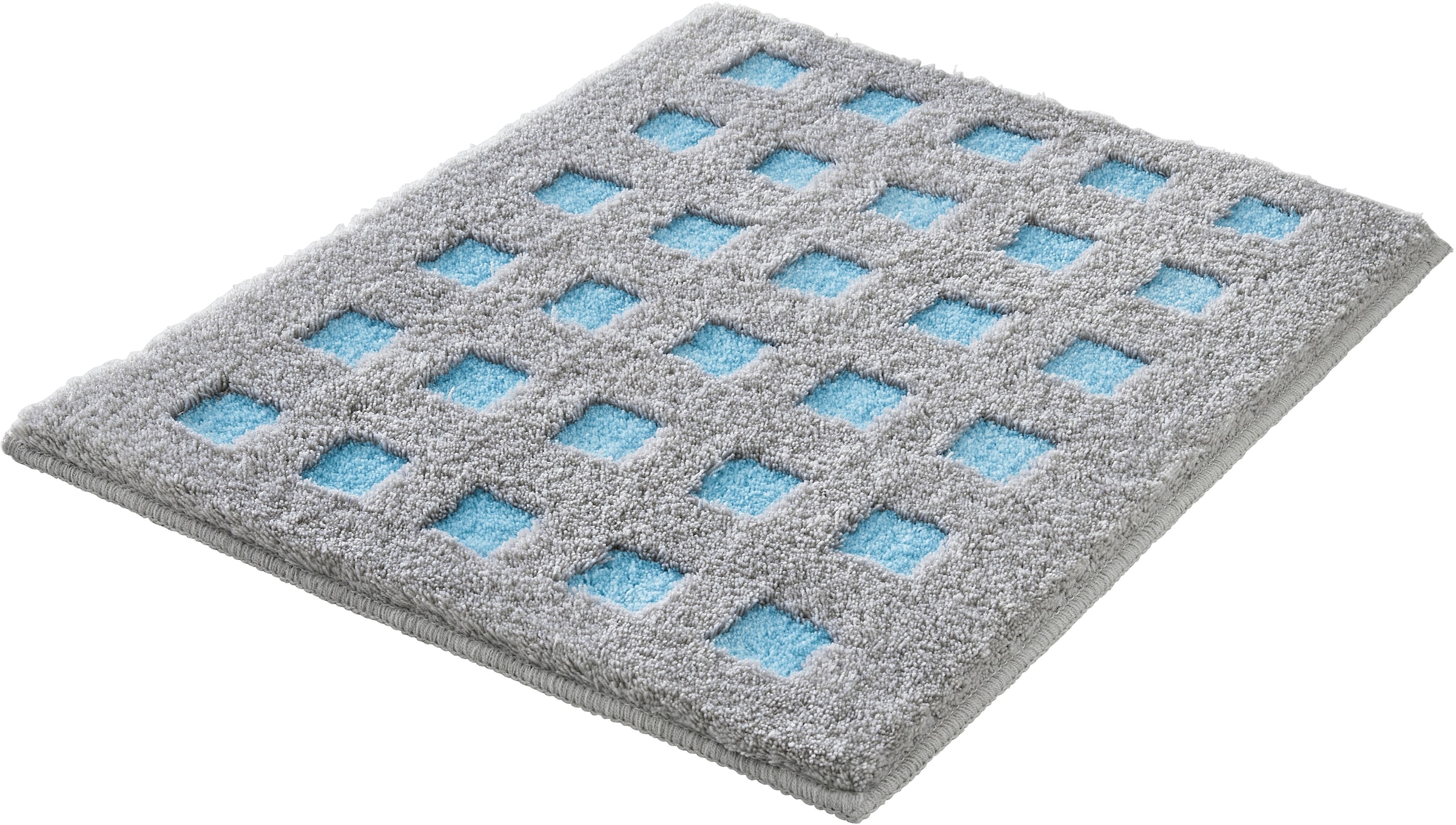 Kleine Wolke "Boxes, Badvorleger, Badezimmer Teppich" Höhe 20 mm rutschhemmend beschichtet fußbodenheizungsgeeignet Badteppich, modernes Design, Hoch/Tief Effekt