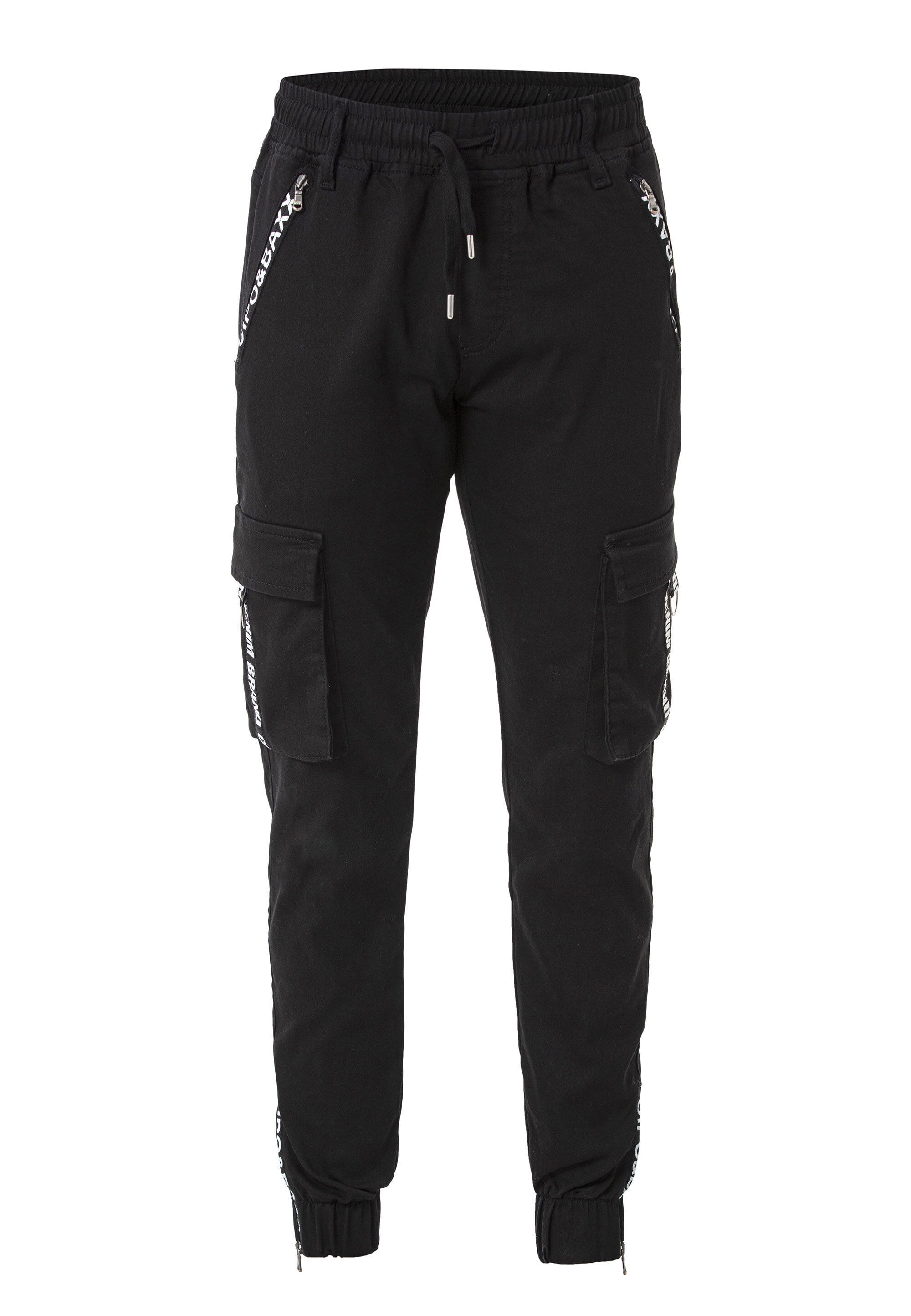 Cipo & Baxx Cargohose »Hose«, mit elastischen Bündchen