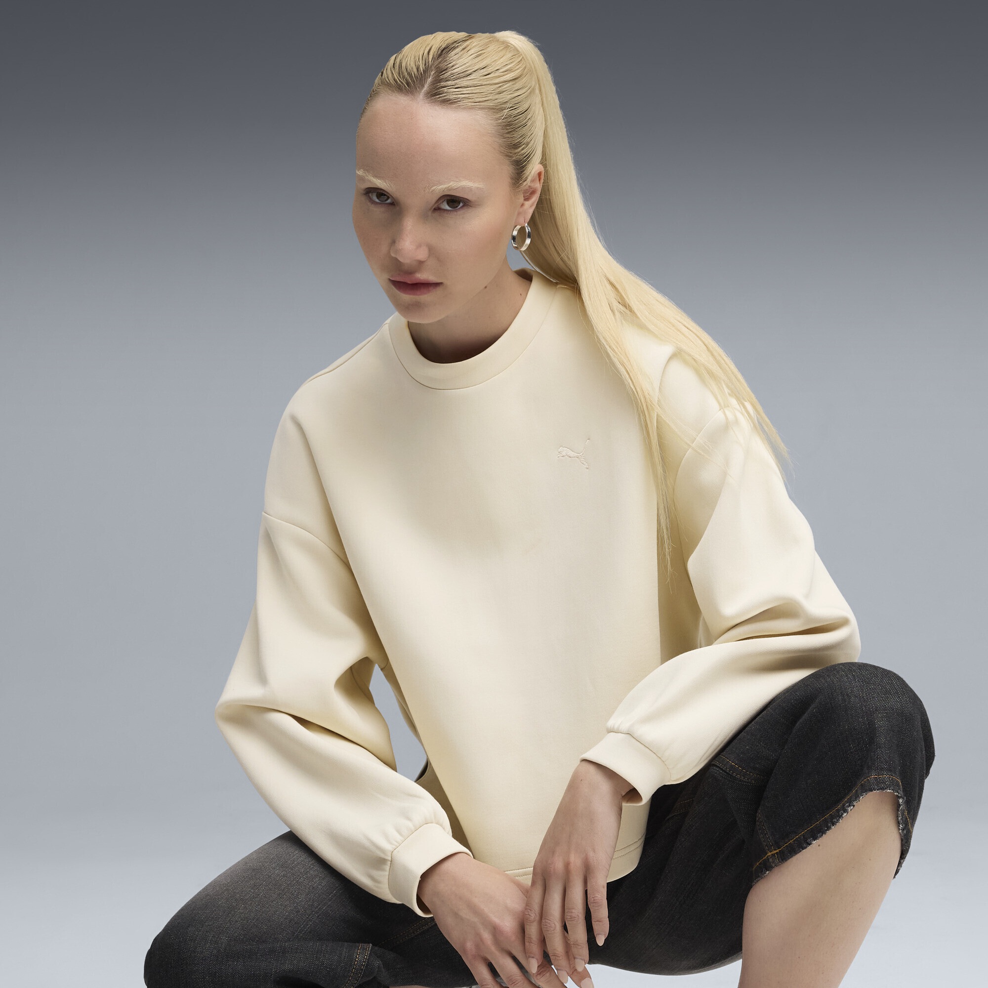 PUMA Sweatshirt "Wardrobe Essentials Oversized Sweatshirt Damen" günstig online kaufen
