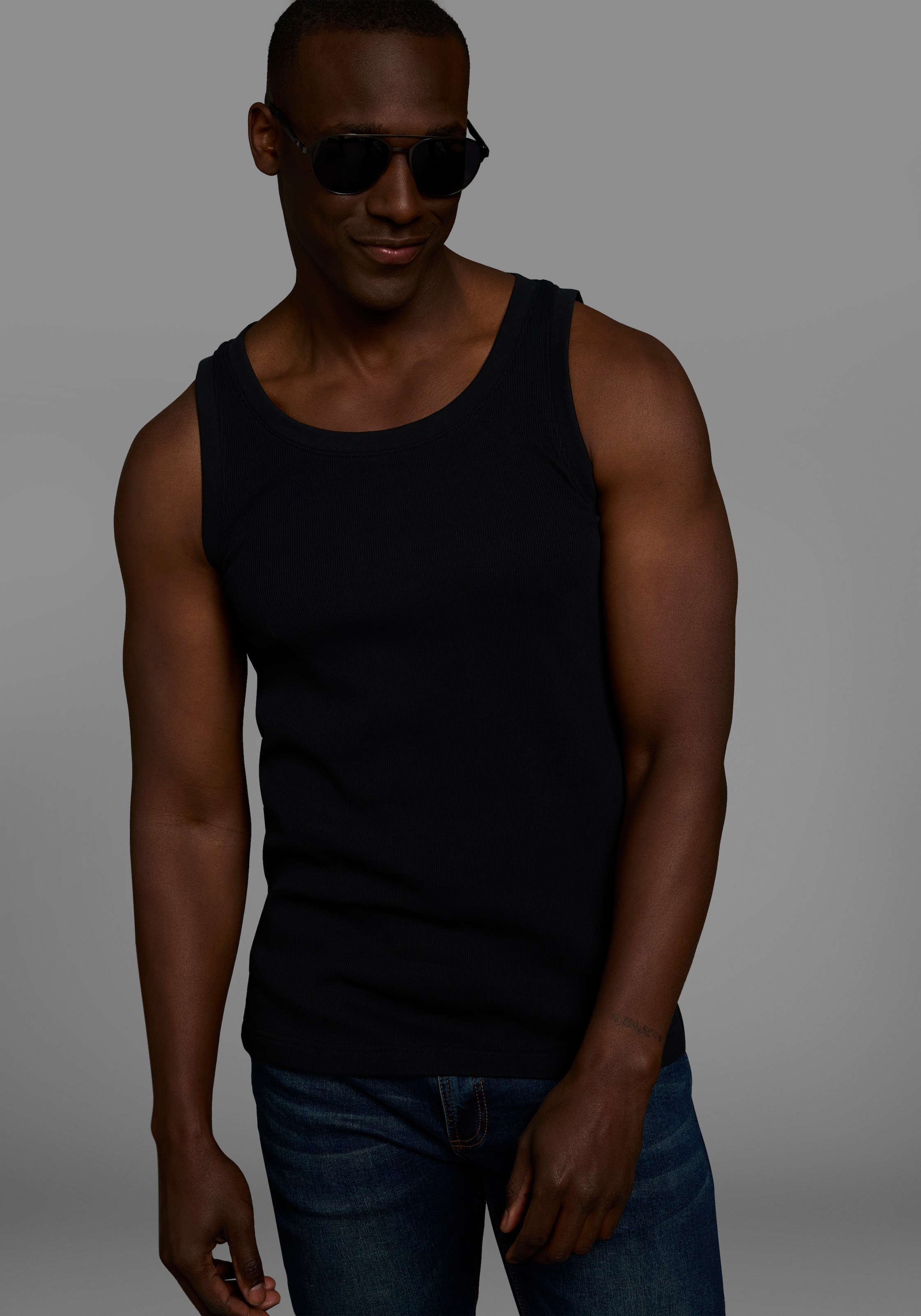 Bruno Banani Muscleshirt, (2-er Pack), in Rippenqualität