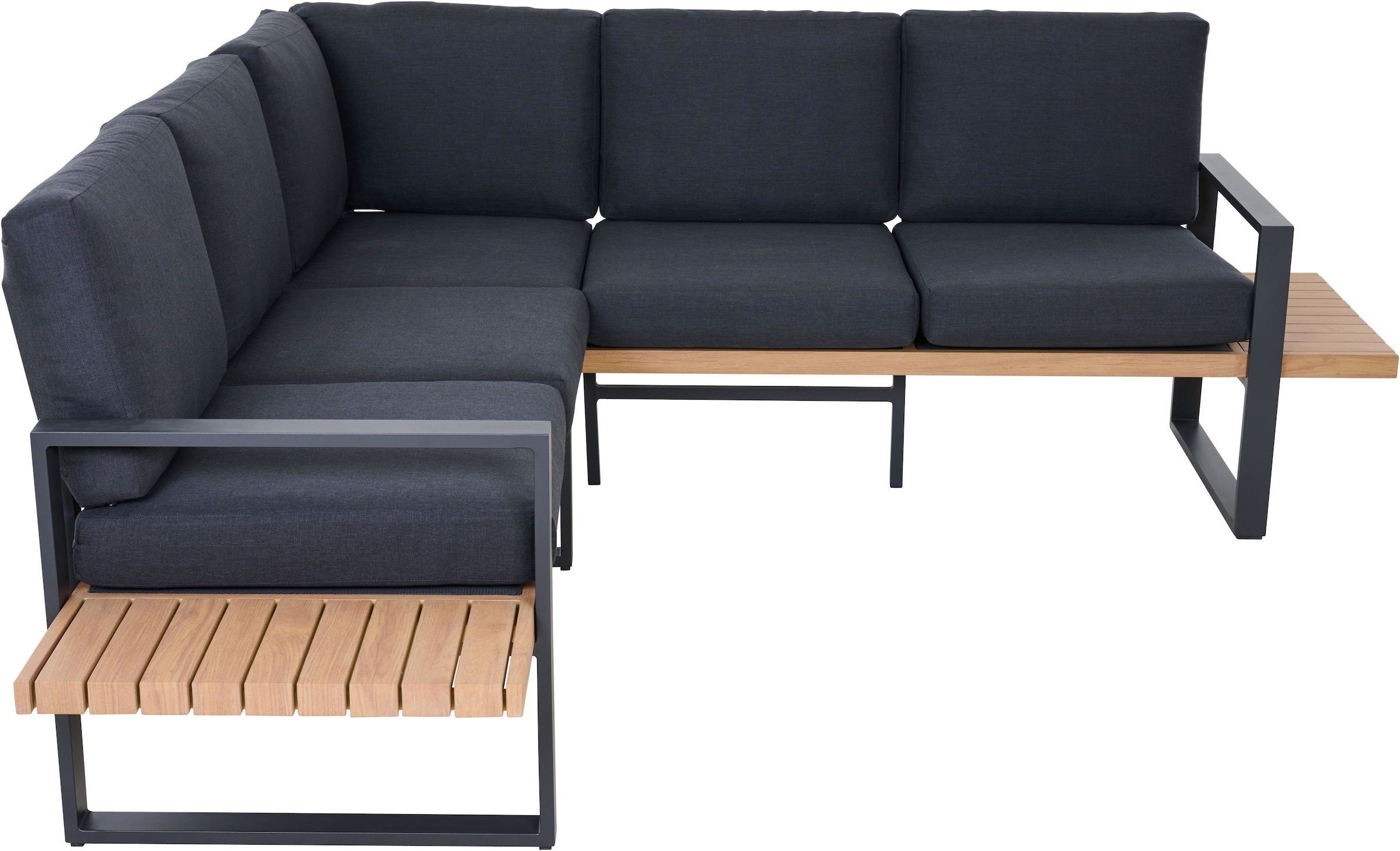 Siena Garden Gartensofa »BARI« Aluminium, teaklook, inkl. Kissen, Dining-Set 2-teilig