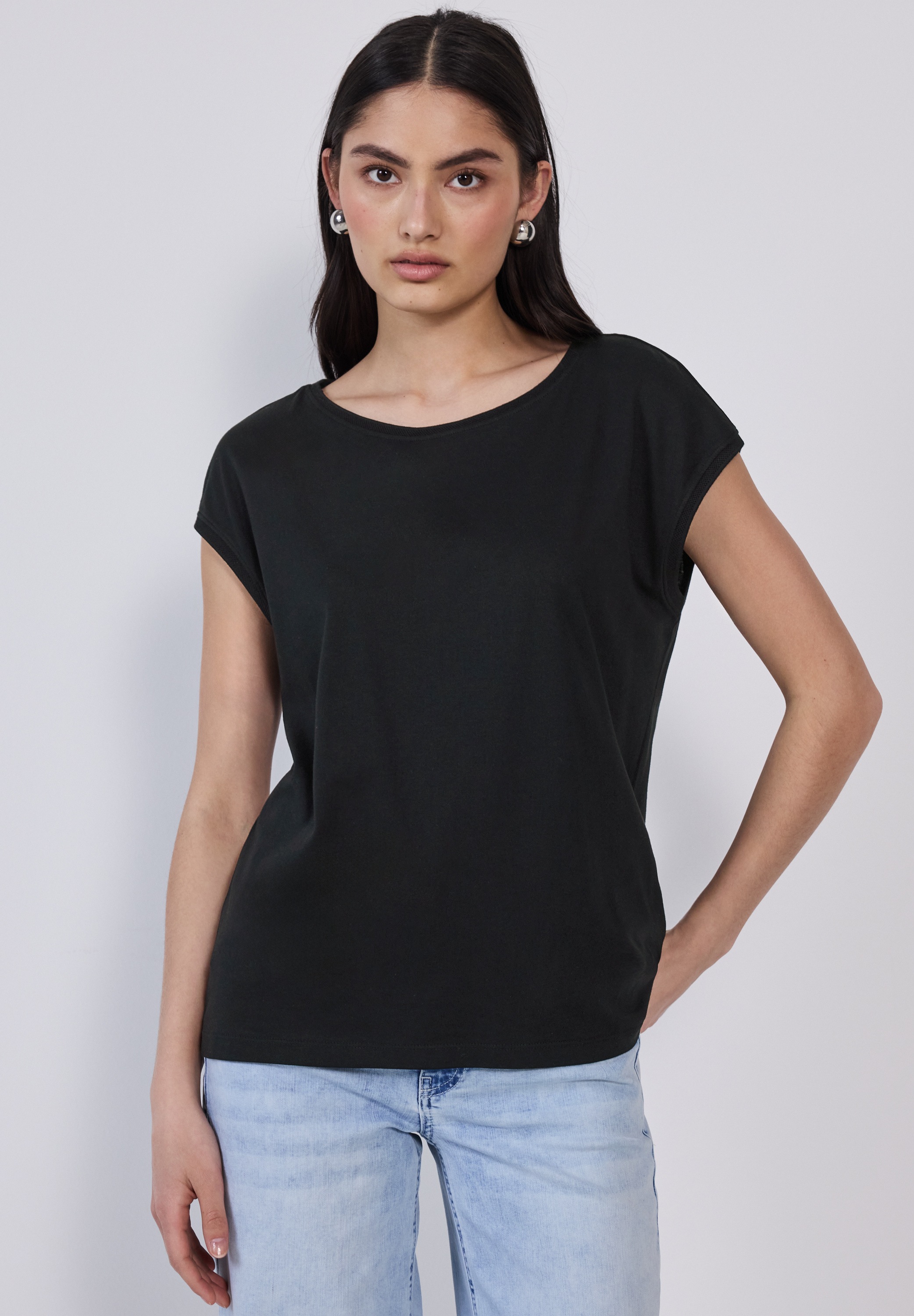 STREET ONE STUDIO T-Shirt mit U-Boot-Ausschnitt günstig online kaufen