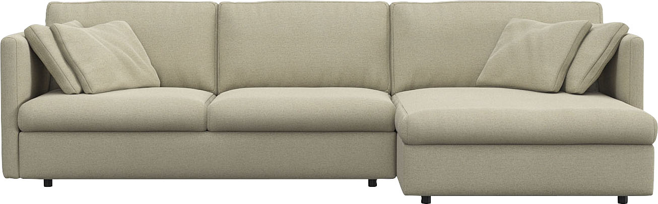 FLEXLUX Ecksofa "Lovane" Weich & anschmiegsam, große Sitztiefe auf Kaltschaum, Dekokissen inkl.