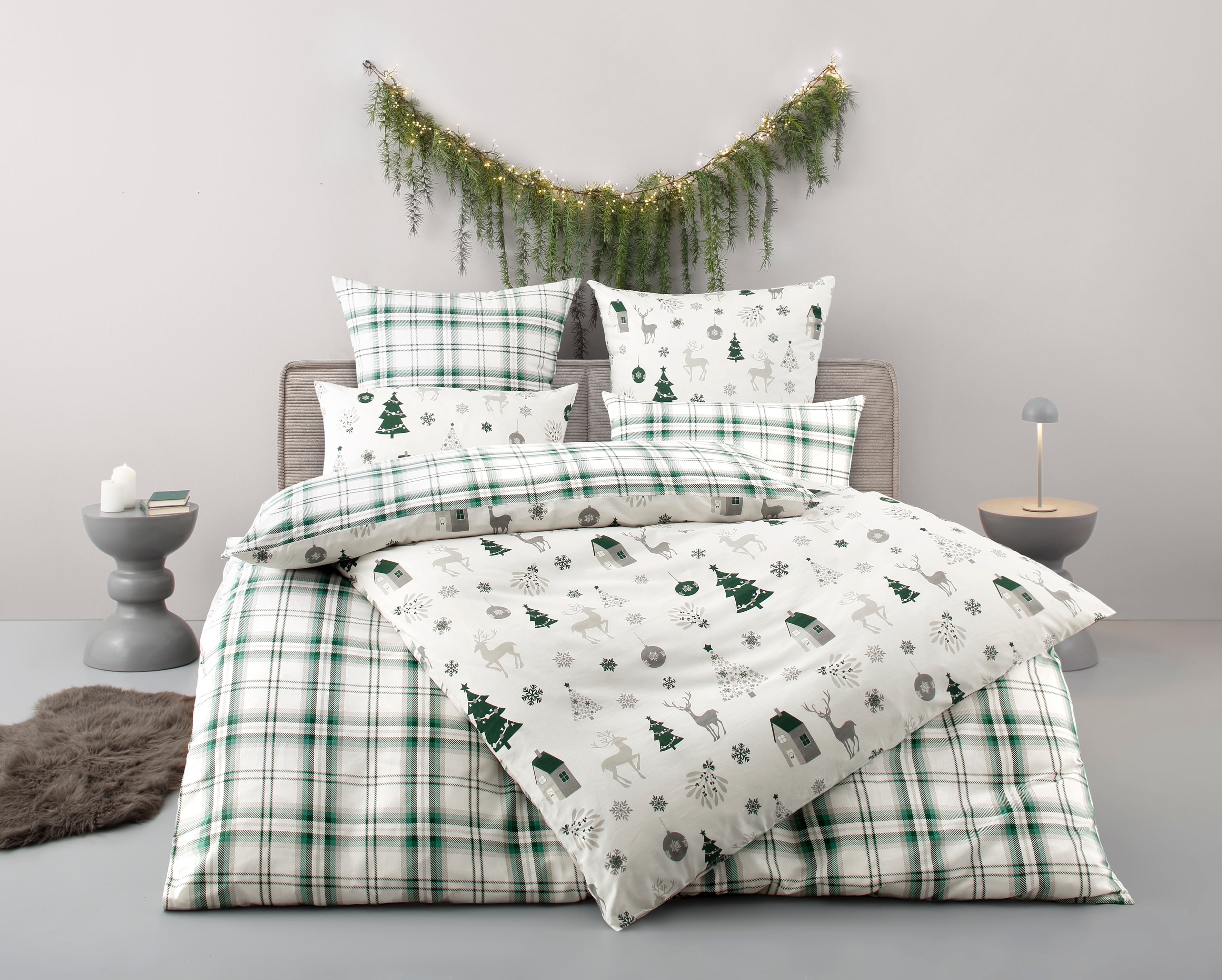 OTTO home Bettwäsche "Mikkel" 2 Bettwäsche ab Gr. 135x200 cm,100% Baumwolle, Weihnachten