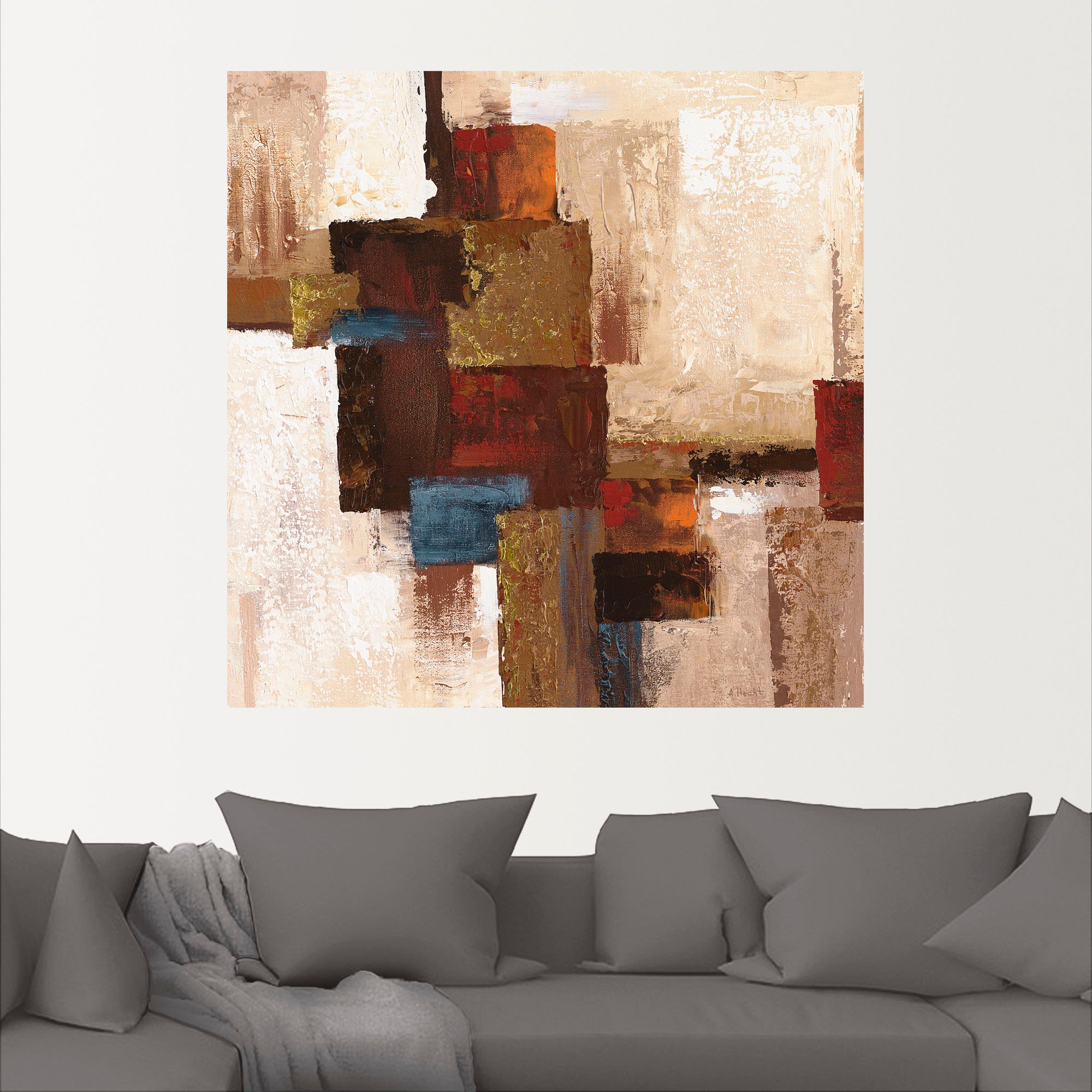 Artland Wandbild »Karos Abstrakt I«, Muster, (1 St.), als Leinwandbild, Wandaufkleber in verschied. Größen