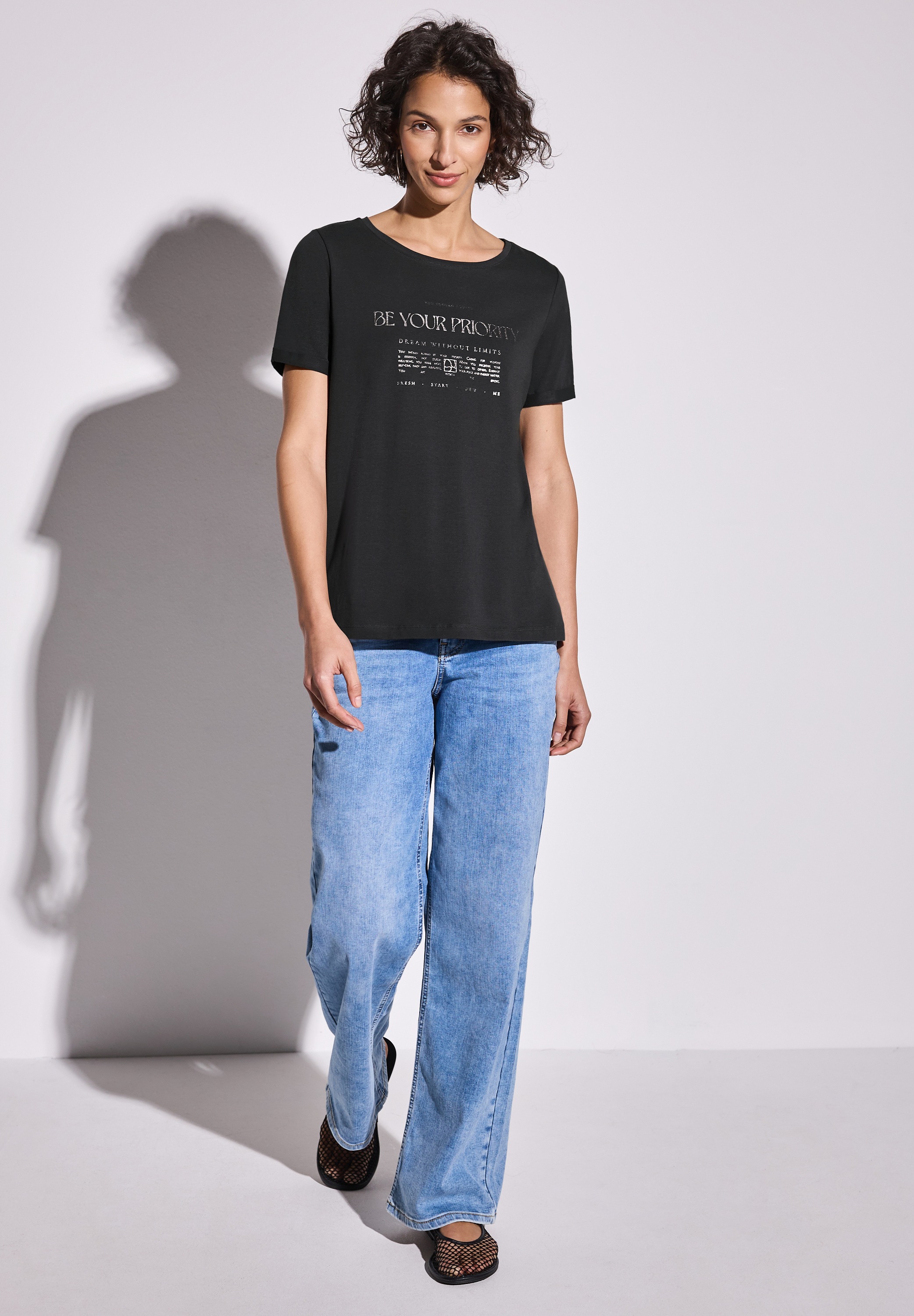 Thumbnail - STREET ONE T-Shirt, aus Baumwolle mit Stretchante