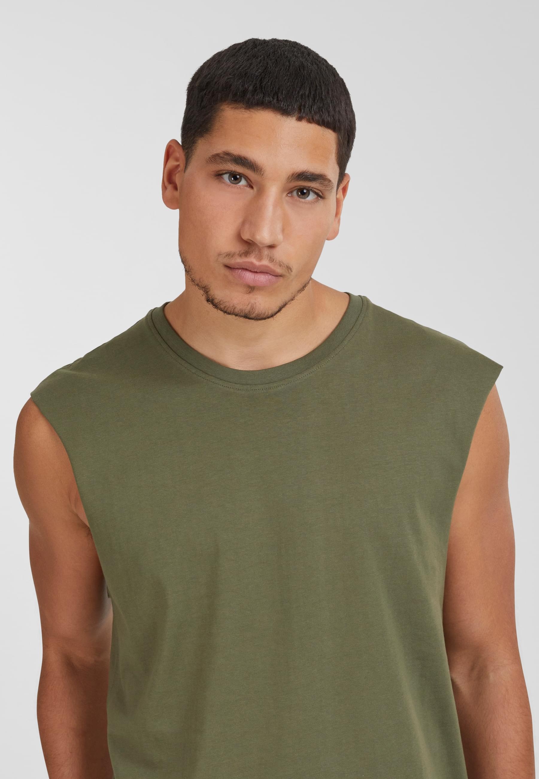 URBAN CLASSICS T-Shirt »Urban Classics Herren Open Edge Sleeveless Tee«, (1 tlg.)