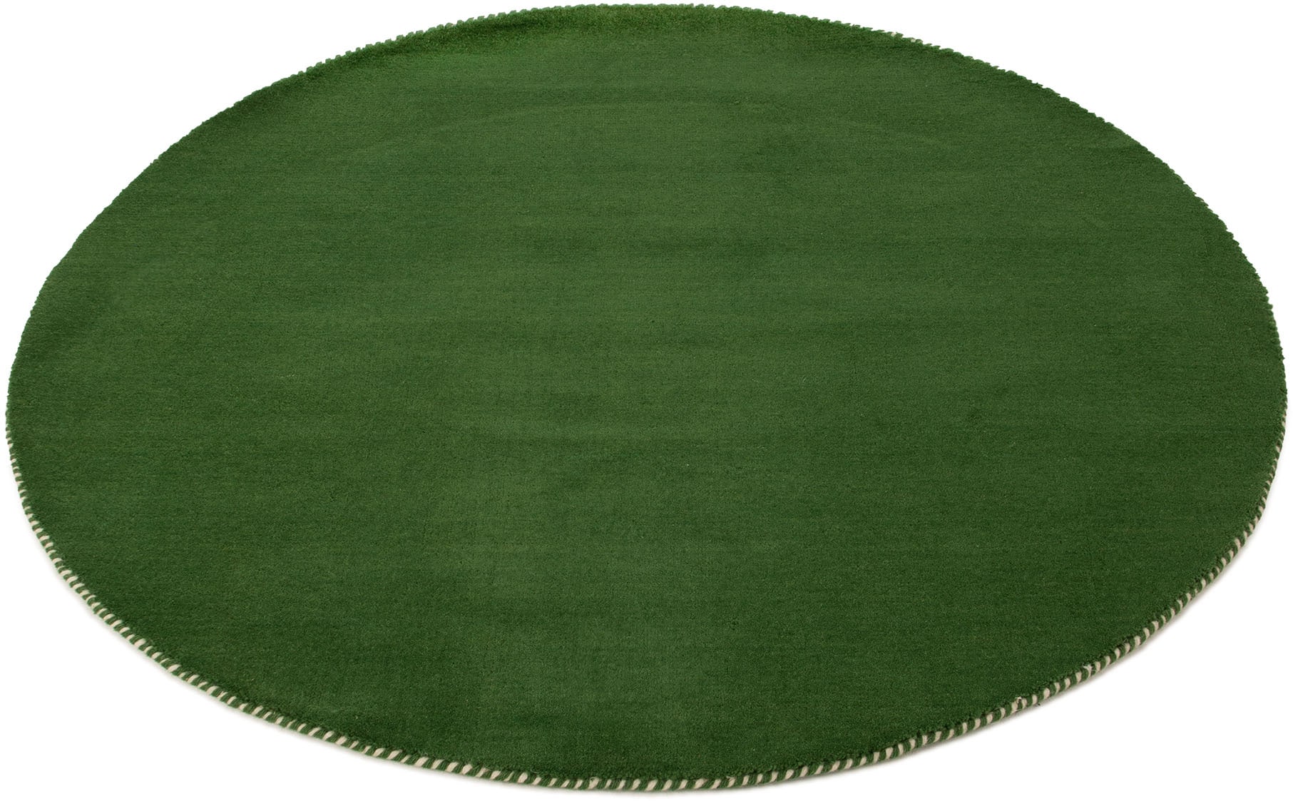 carpetfine Wollteppich »Gabbeh Lola Uni«, rund, 14 mm Höhe, mit natürlichem Pflanzenmaterial von Hand gewebt, auch als Läufer