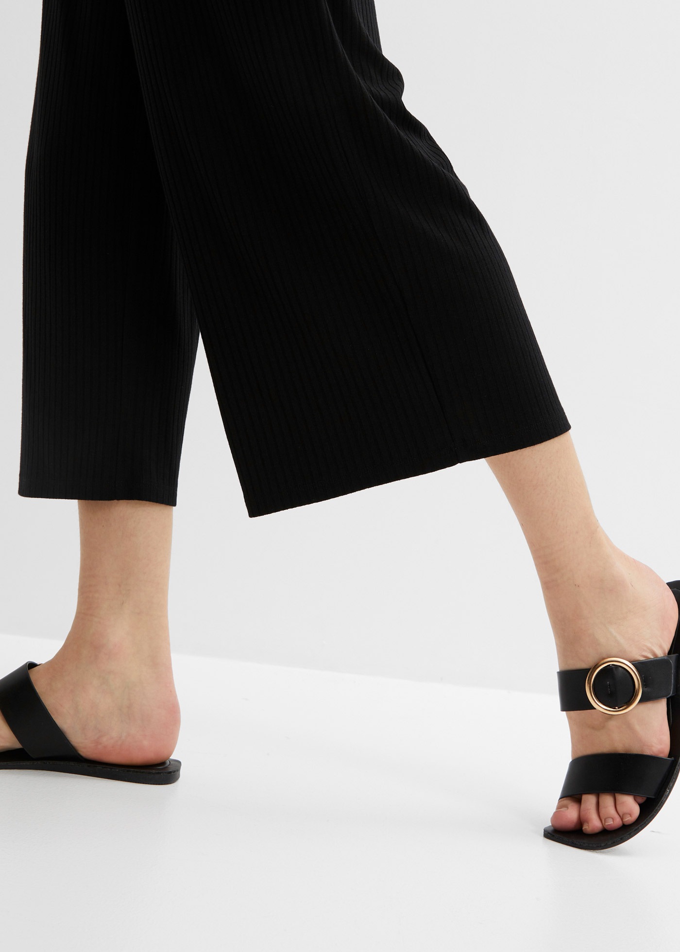 Thumbnail - bonprix Jerseyhose "Jersey-Hose aus Rippe mit Bequembund" aus Viskose, Polyester und Elasthan, lockere Passform, lässige...