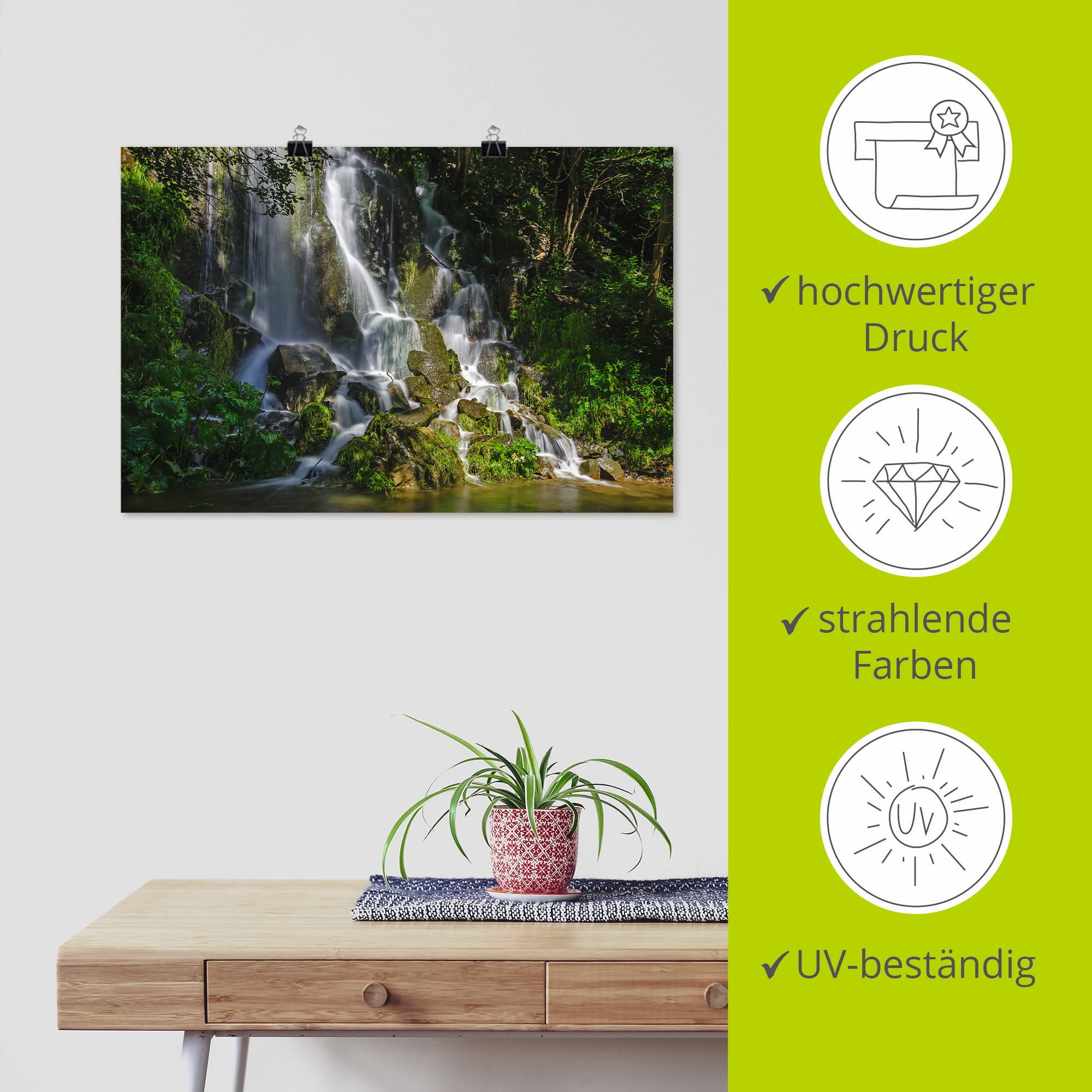 Artland Wandbild »Wasserfall im Harz«, Gewässer, (1 St.), als Poster in verschied. Größen