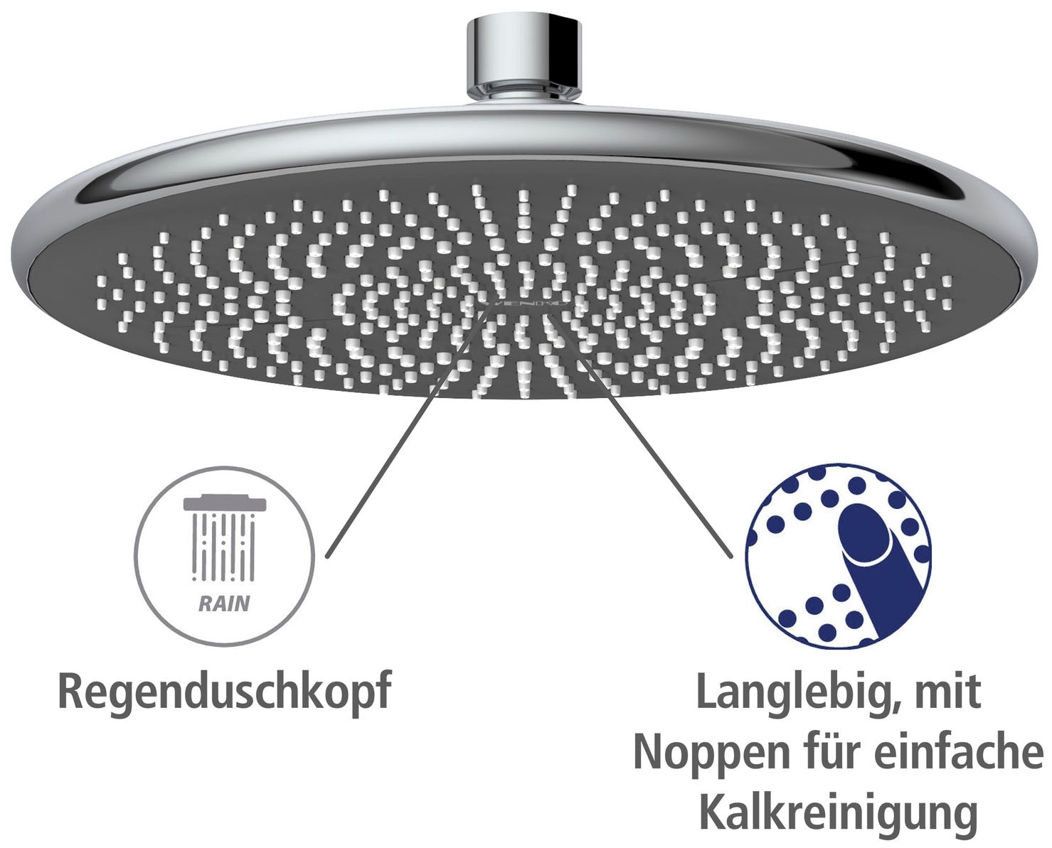 WENKO Regenduschkopf »Watersaving«, (1 tlg.), Ø 22,5 cm