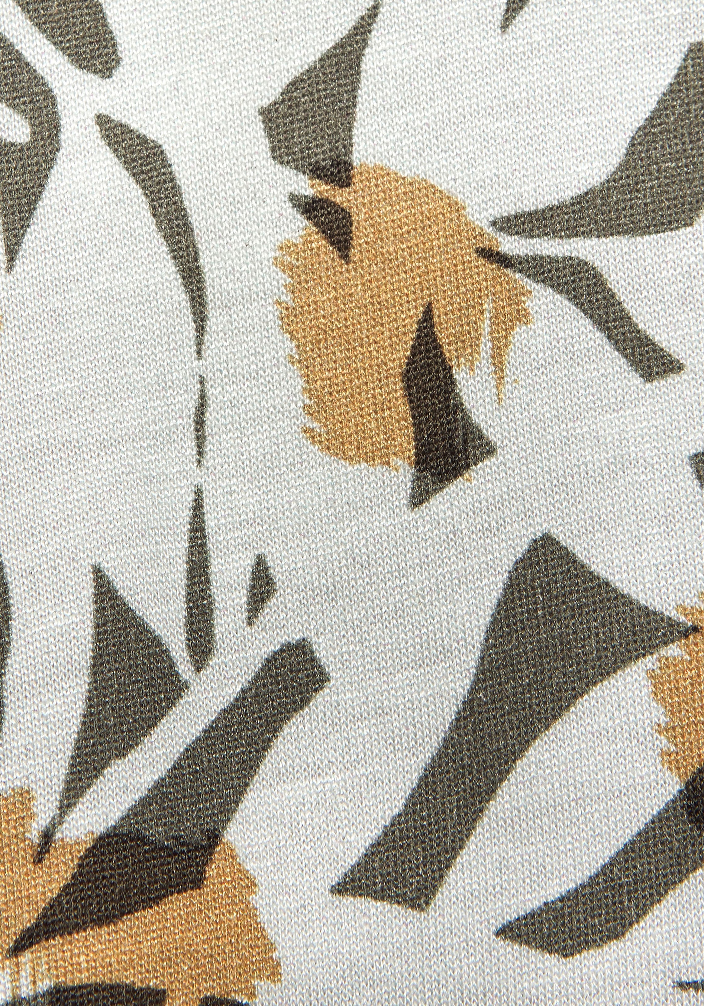 Vivance Jerseykleid, mit Blätterdruck, kurzes Sommerkleid, Strandkleid