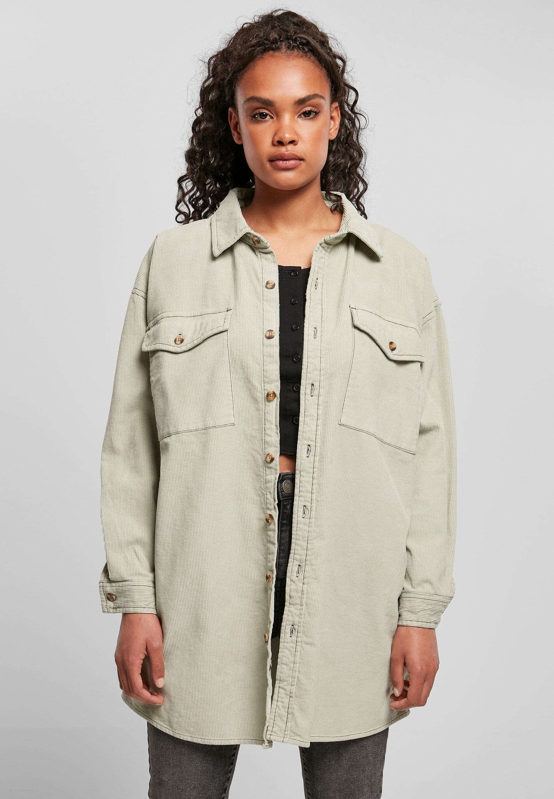 URBAN CLASSICS Hemdbluse »Urban Classics Damen Ladies Long Corduroy Overshirt«