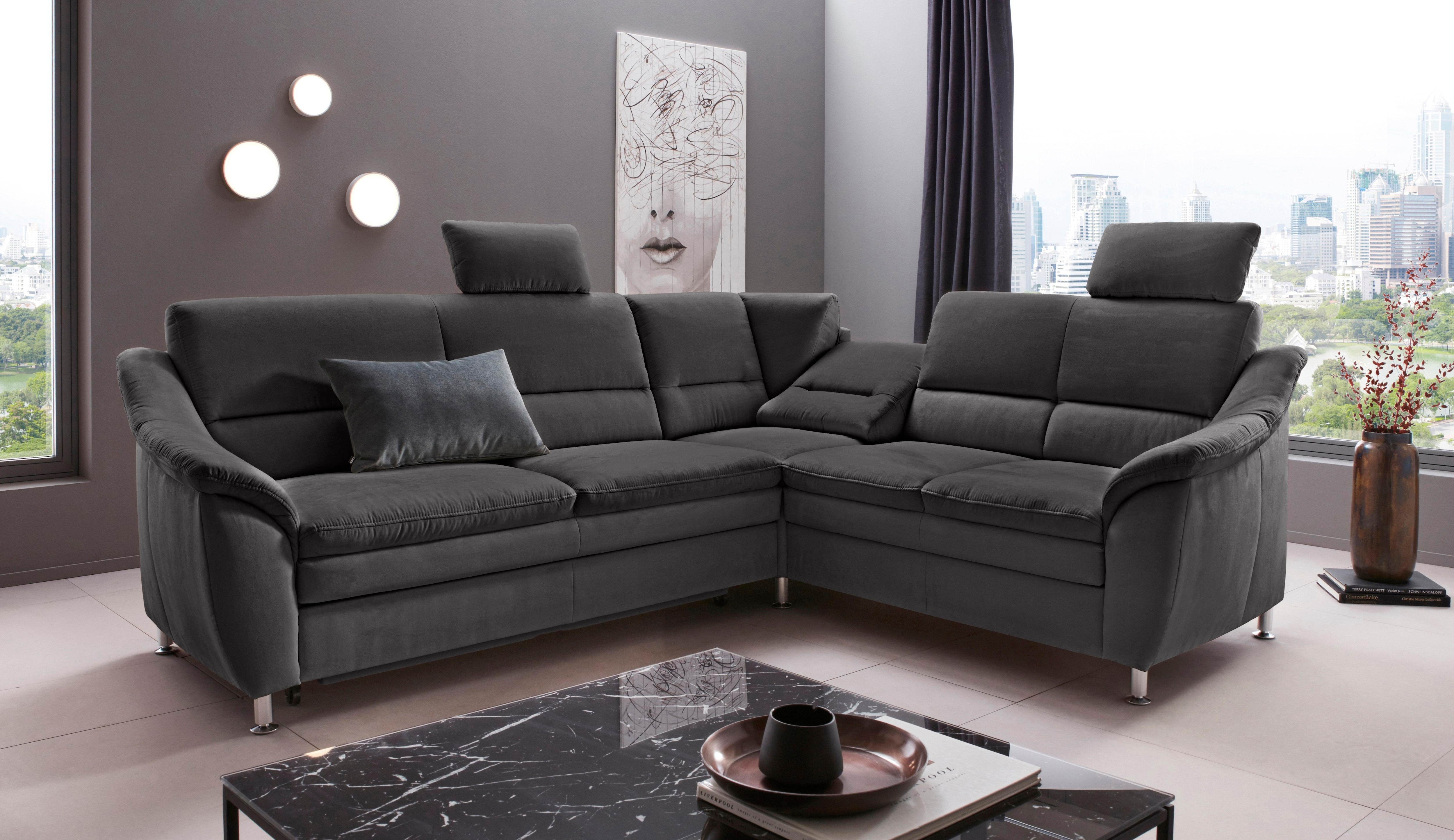 OTTO home Ecksofa "Cardoso L-Form" Federkern, wahlweise mit Bett, Schubkasten, teilweise Relaxfunktion