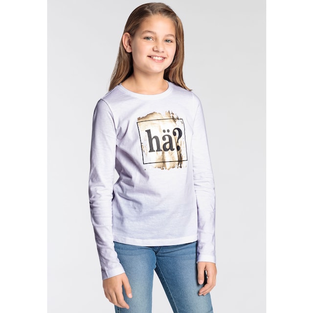 KIDSWORLD Langarmshirt »HÄ?« bestellen | BAUR