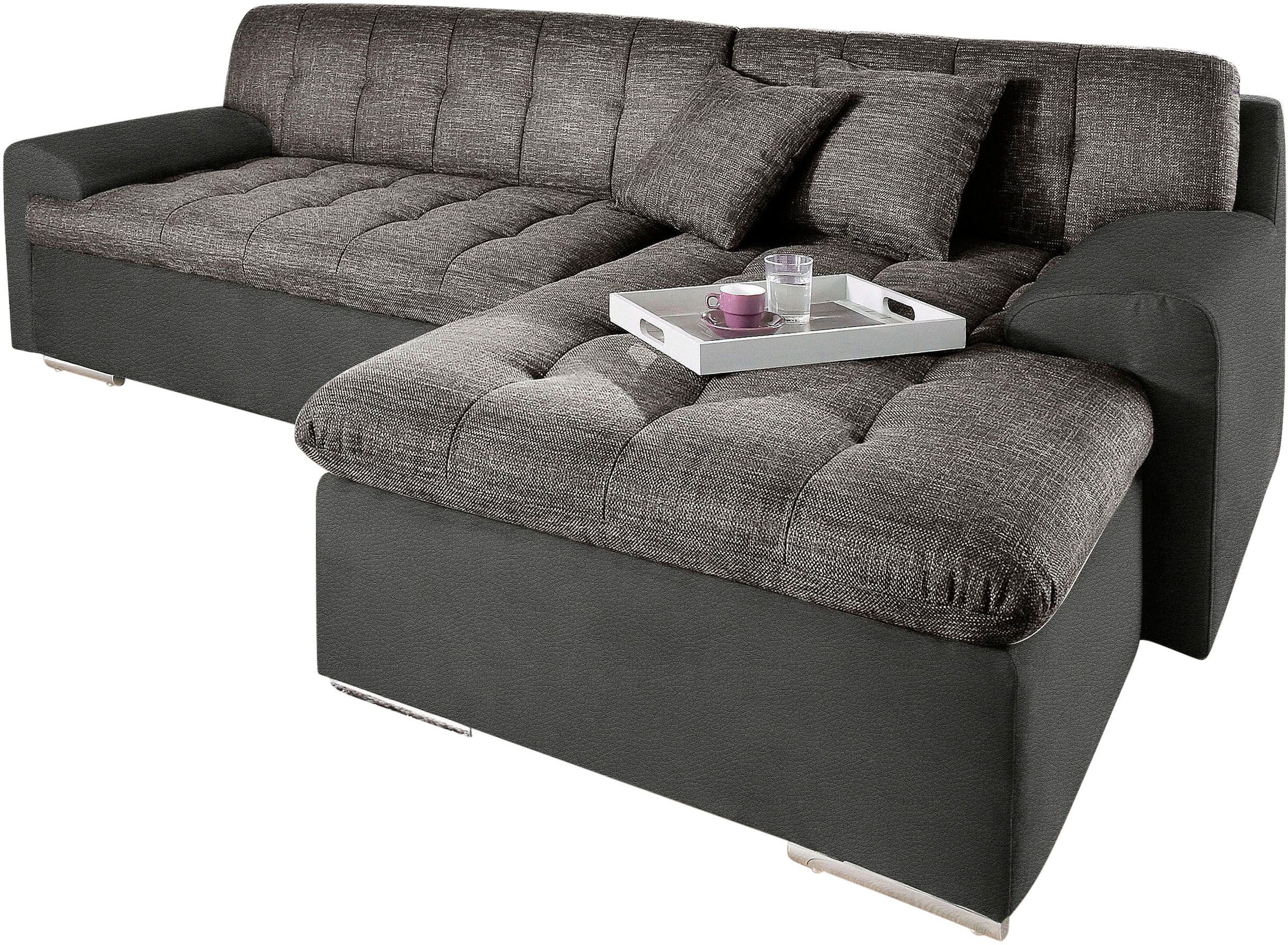 TRENDMANUFAKTUR Ecksofa "Reggae, modern und bequem, aktueller Materialmix, günstig online kaufen