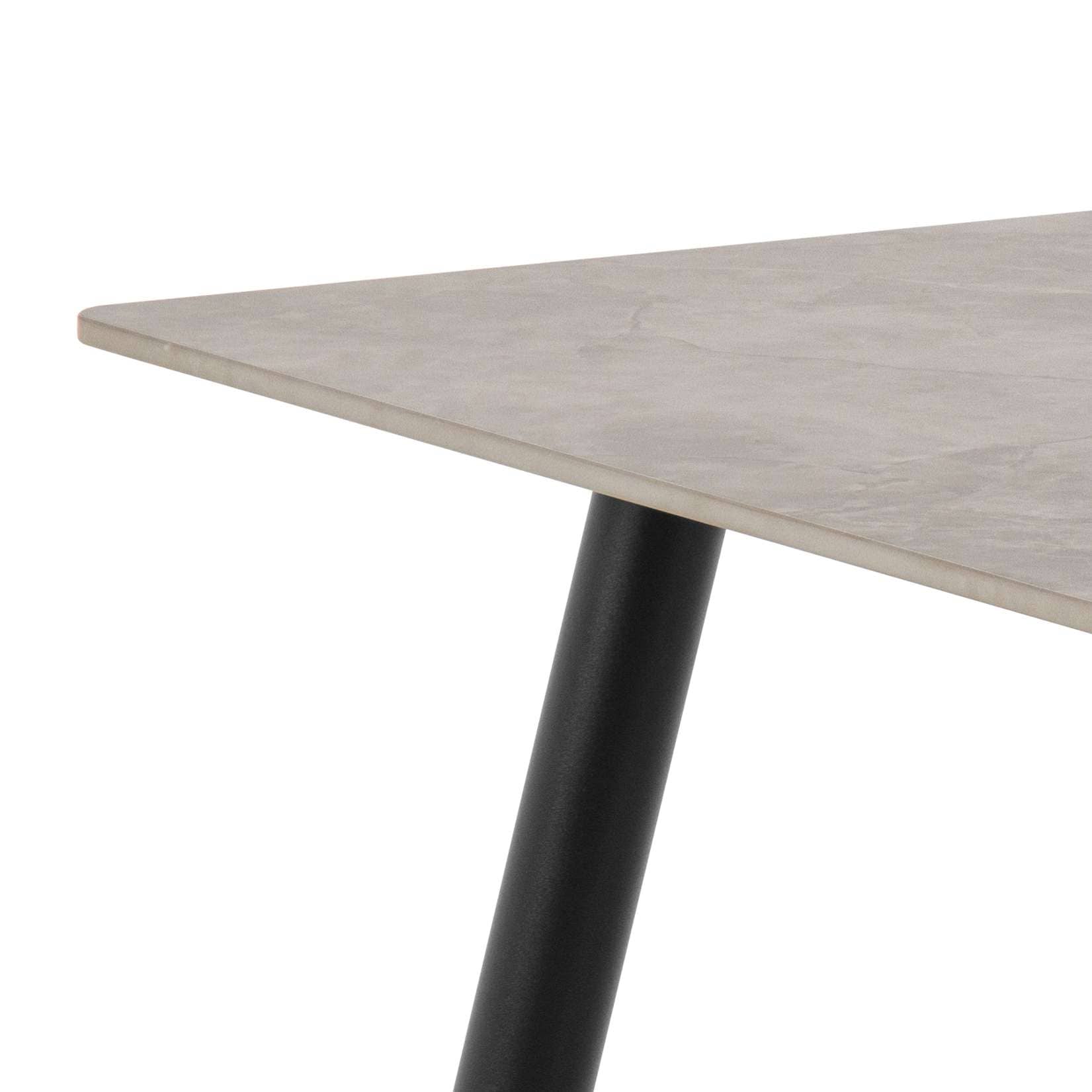 ACTONA GROUP Esszimmer-Set »Essgruppe, Speisetisch mit Stühlen«, (Komplett-Set, 5 St., 1x Tisch + 4x Stühle), Rechteckig Esstisch + 4x Stühle, grau keramik, beige,140x80x75cm