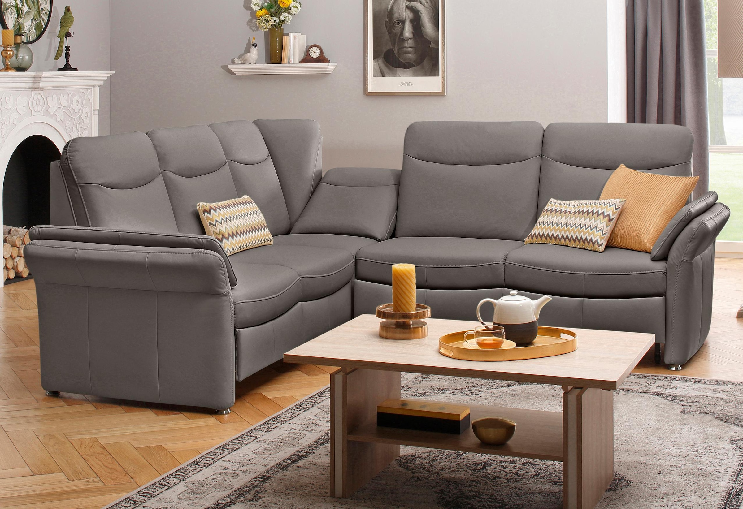 Home affaire Ecksofa »Tahoma L-Form«, mit Armlehnfunktion, wahlweise Bettfunktion, Schublade, Relaxfunktion