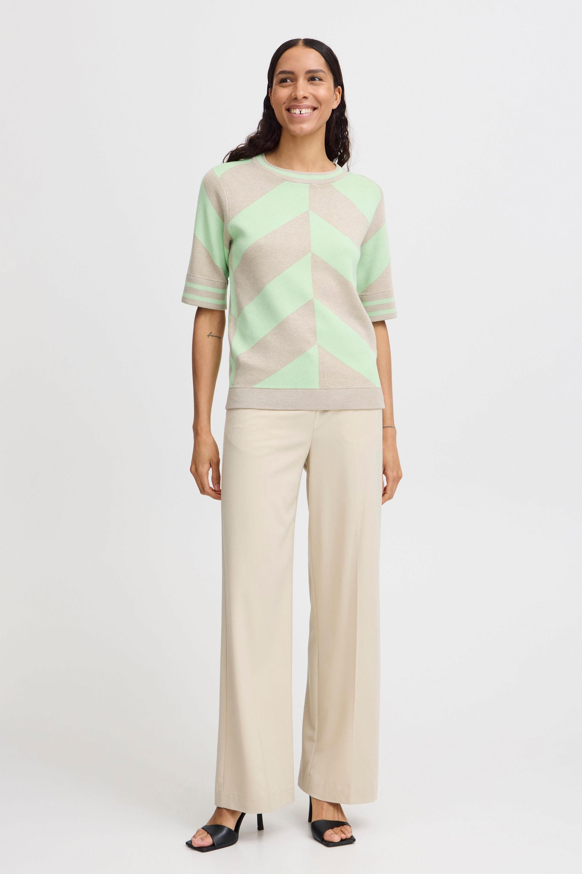 b.young Strickpullover »Strickpullover BYMMMORLA SS GEOMETRIC«