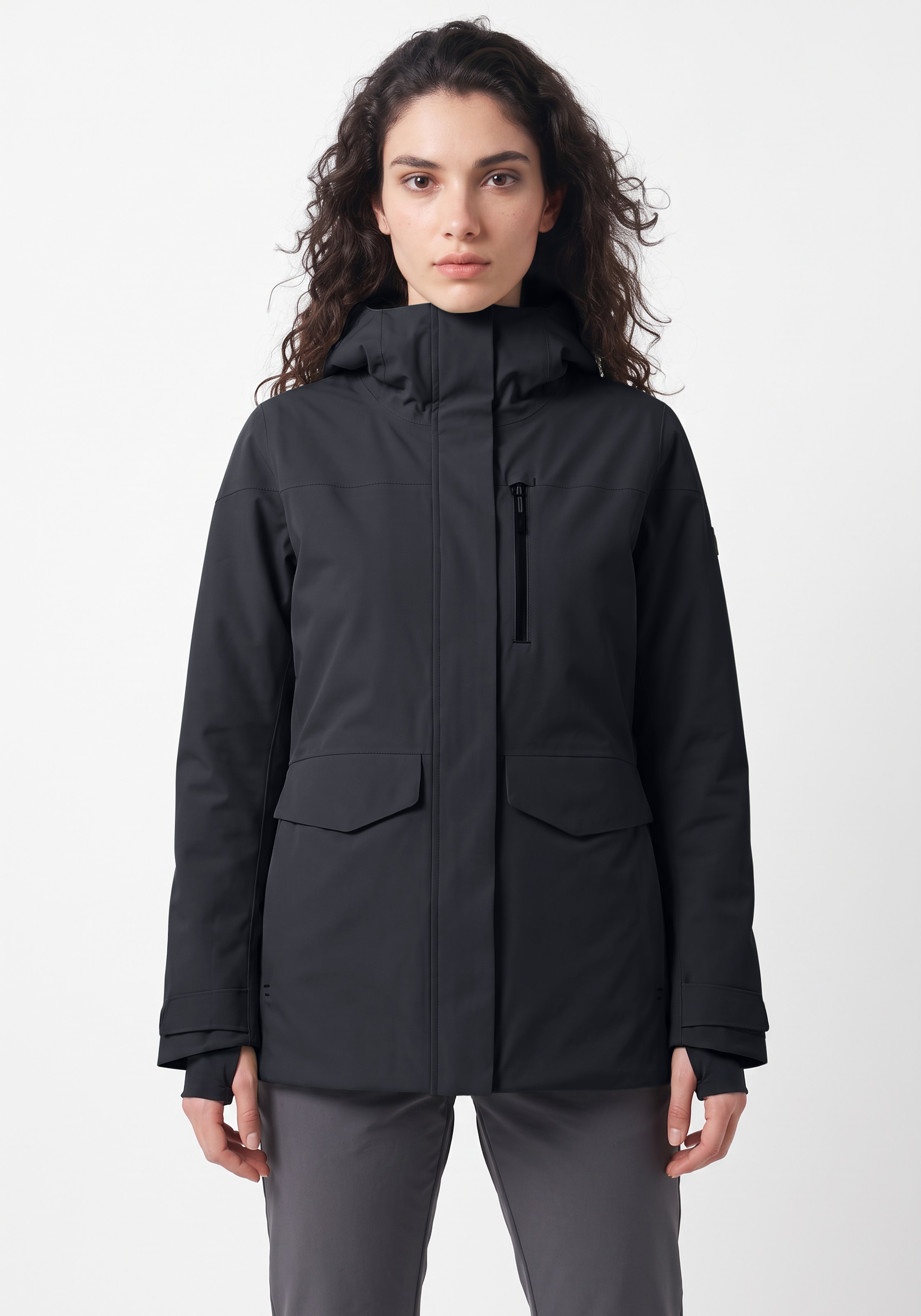 CMP Funktionsparka »WOMAN LONG JACKET FIX HOOD« mit Kapuze Winddicht,Wasserdicht, Getapte Nähte, Wärmende Wattierung