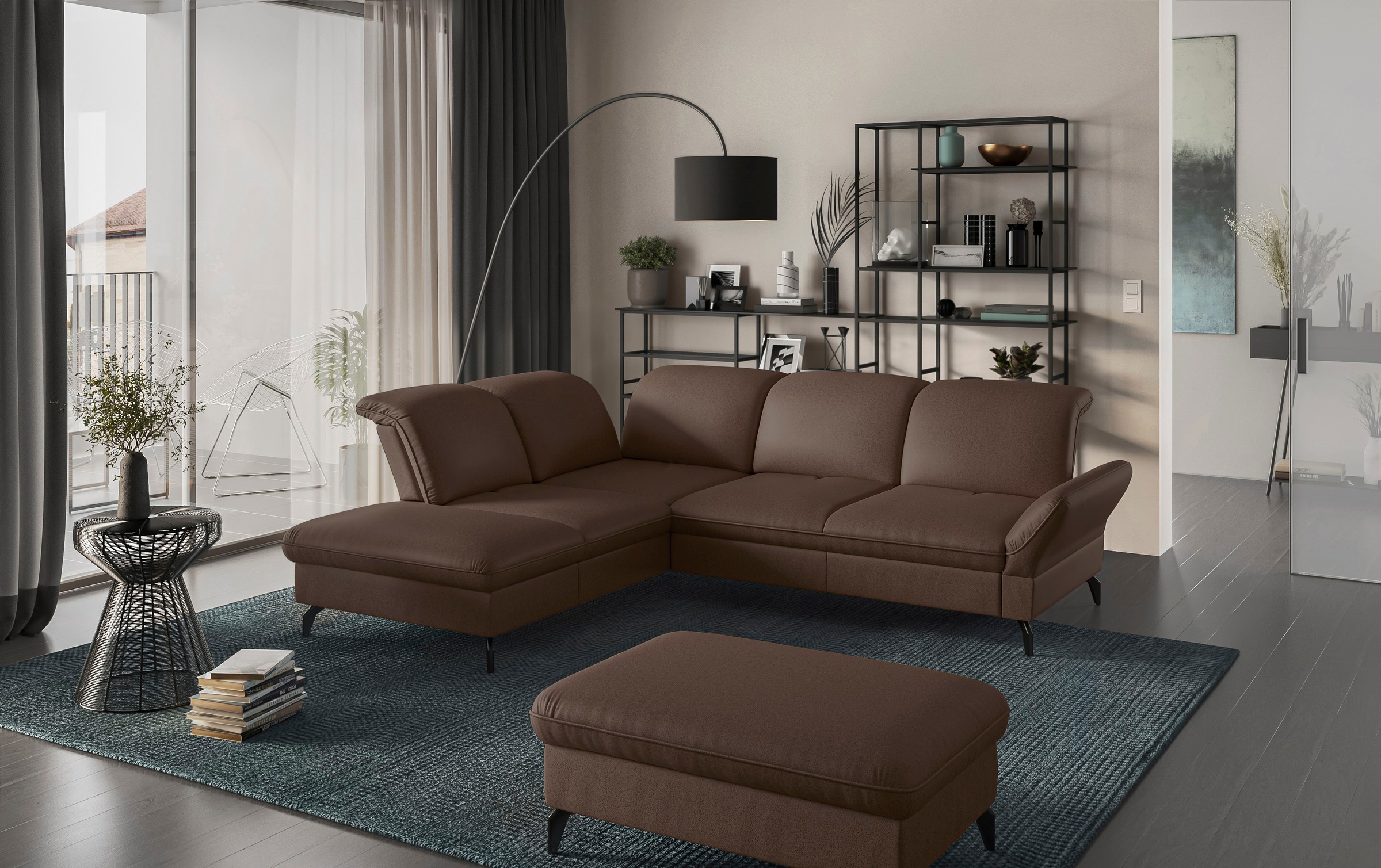 sit&more Ecksofa "Leandro L-Form" Wahlweise mit Bett-, Kopfteil - und Armle günstig online kaufen