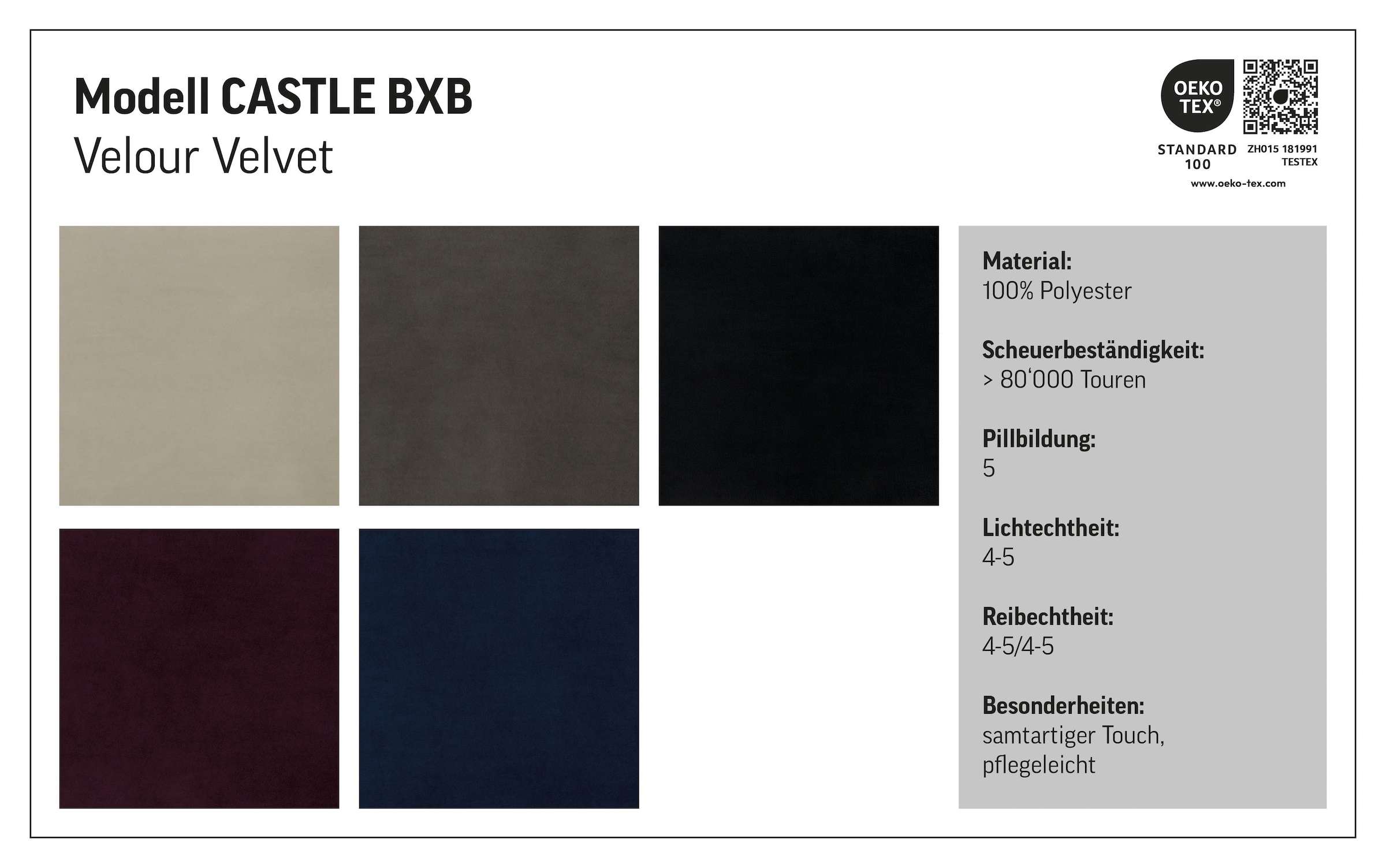 COTTA Boxspringbett »Castle«, mit Strasssteinen im Kopfteil, inkl. Topper
