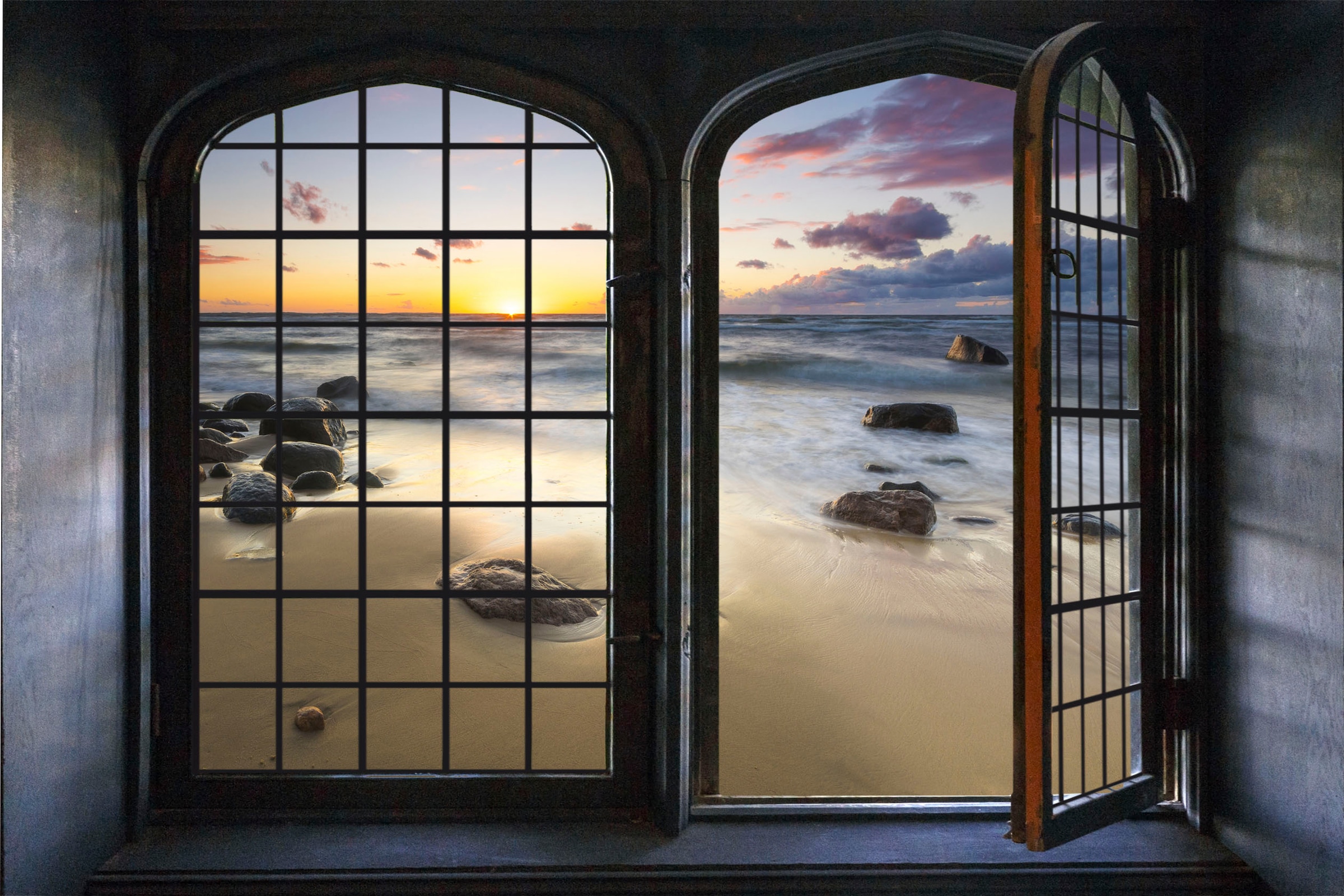 queence Wandsticker »Meer«, Wandsticker, Wandbild, selbstklebend, 3D, Fenster