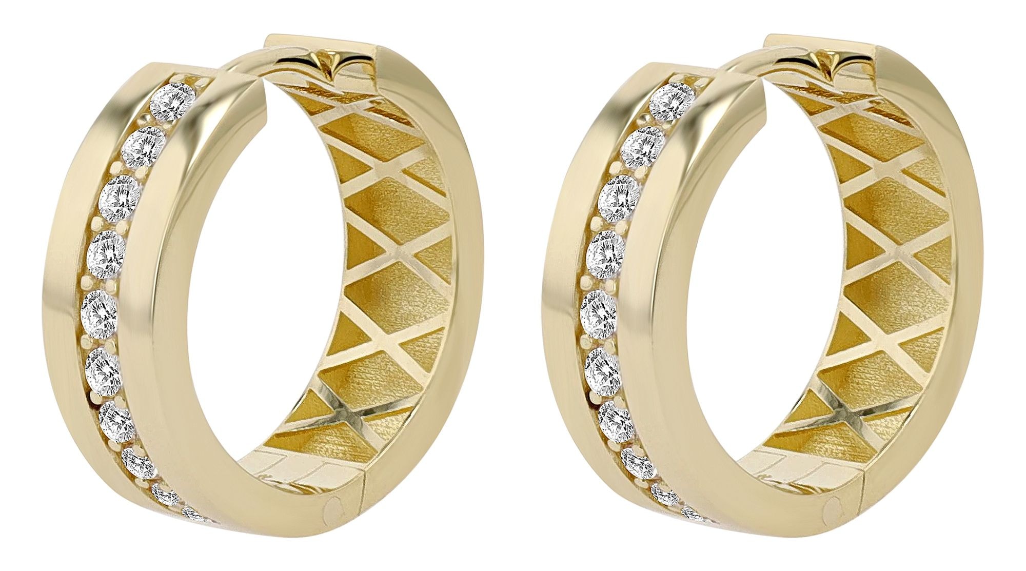 Adelia´s Klappcreolen »Damen Ohrringe – Klappcreole aus 333 Gold mit Zirkonia« Ideal zum Verschenken – schlicht und stilvoll