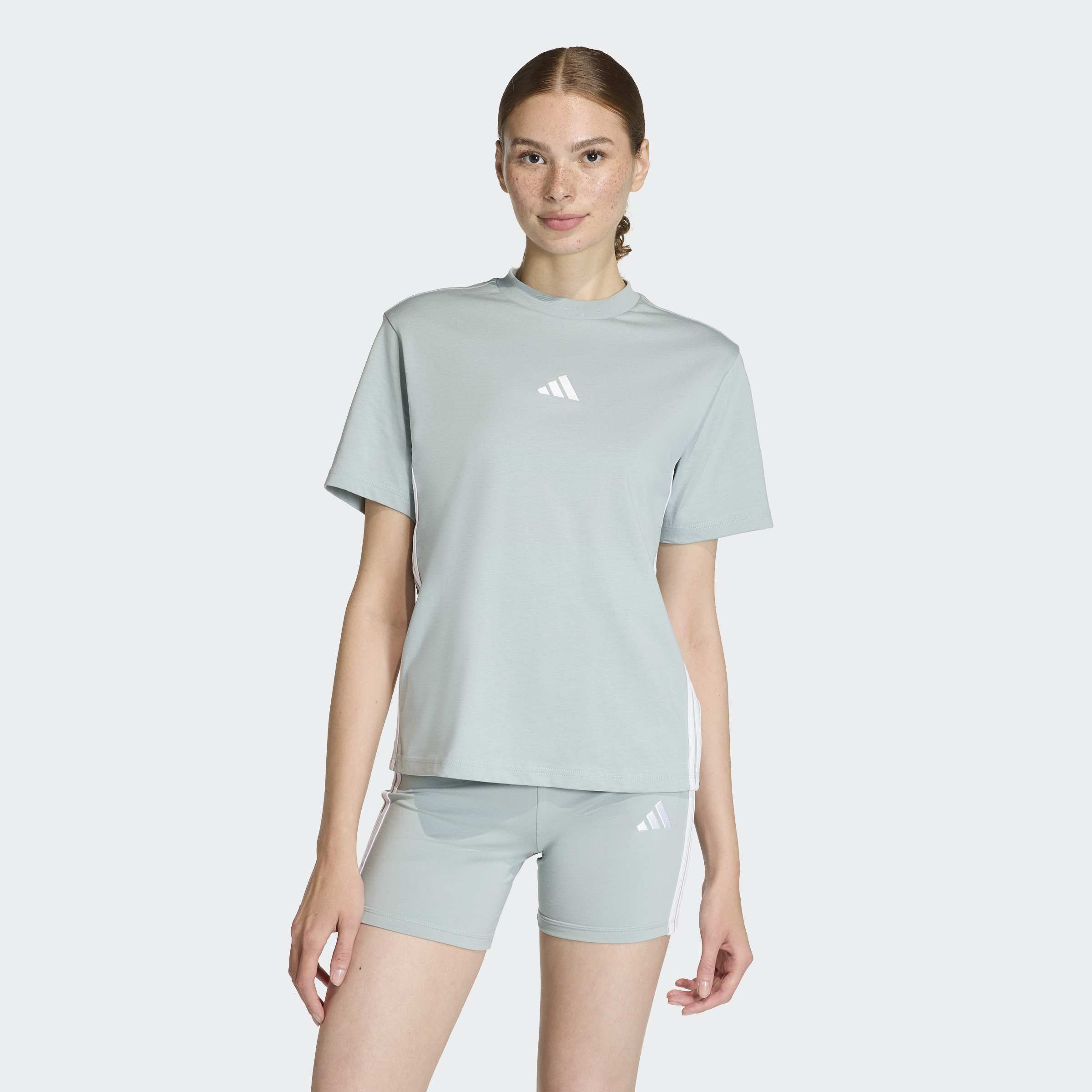 adidas Sportswear T-Shirt "ESSENTIALS 3-STREIFEN COTTON" sportlicher Stil, mit Rundhalsausschnitt, ohne Verschluss