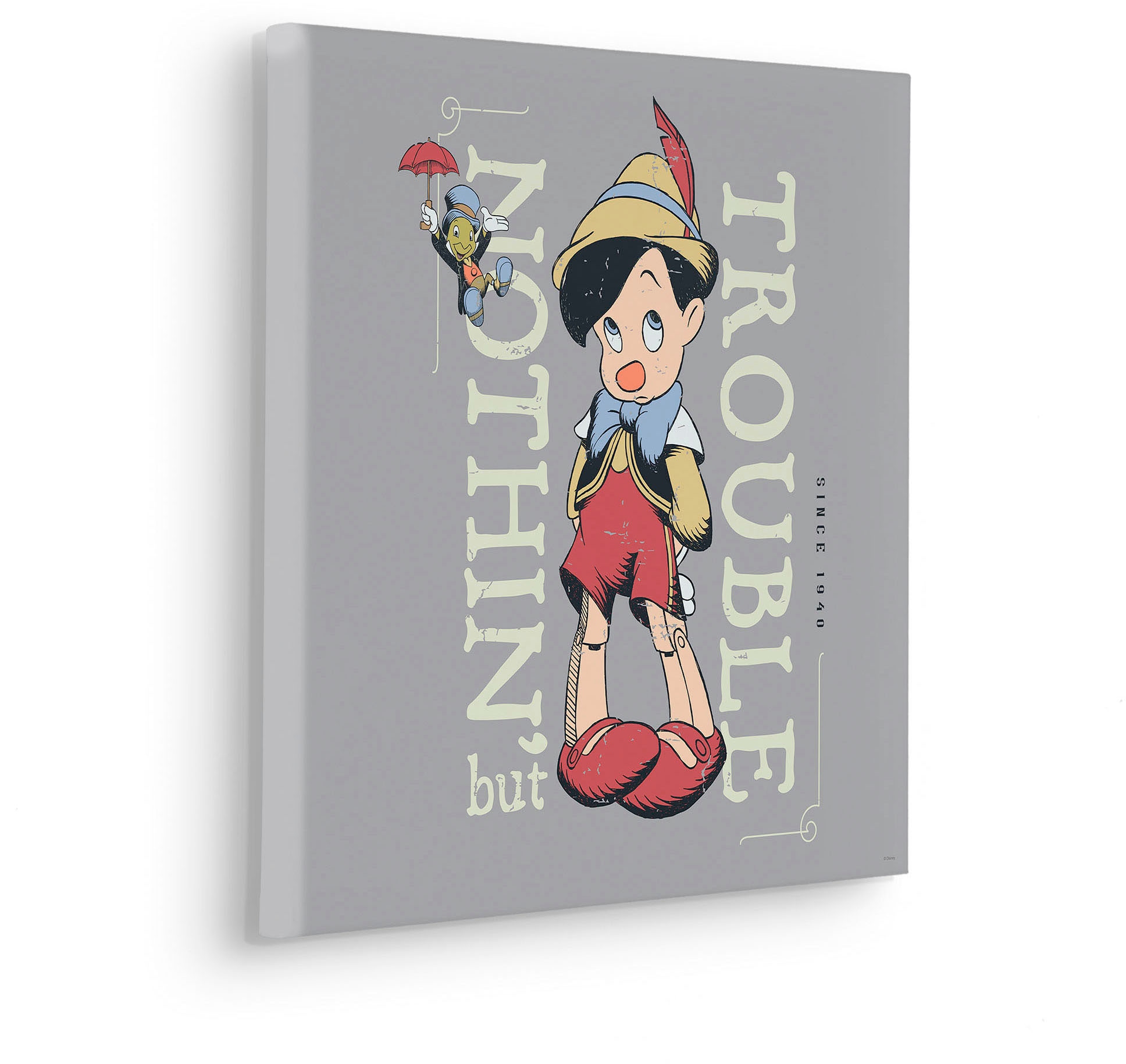 Komar Leinwandbild »Hey Pinocchio - Größe 40 x 40 cm«, Disney, (1 St., 40 x 40 cm (Breite x Höhe), Keilrahmenbild mit Echtholzrahmen, Kinderzimmer