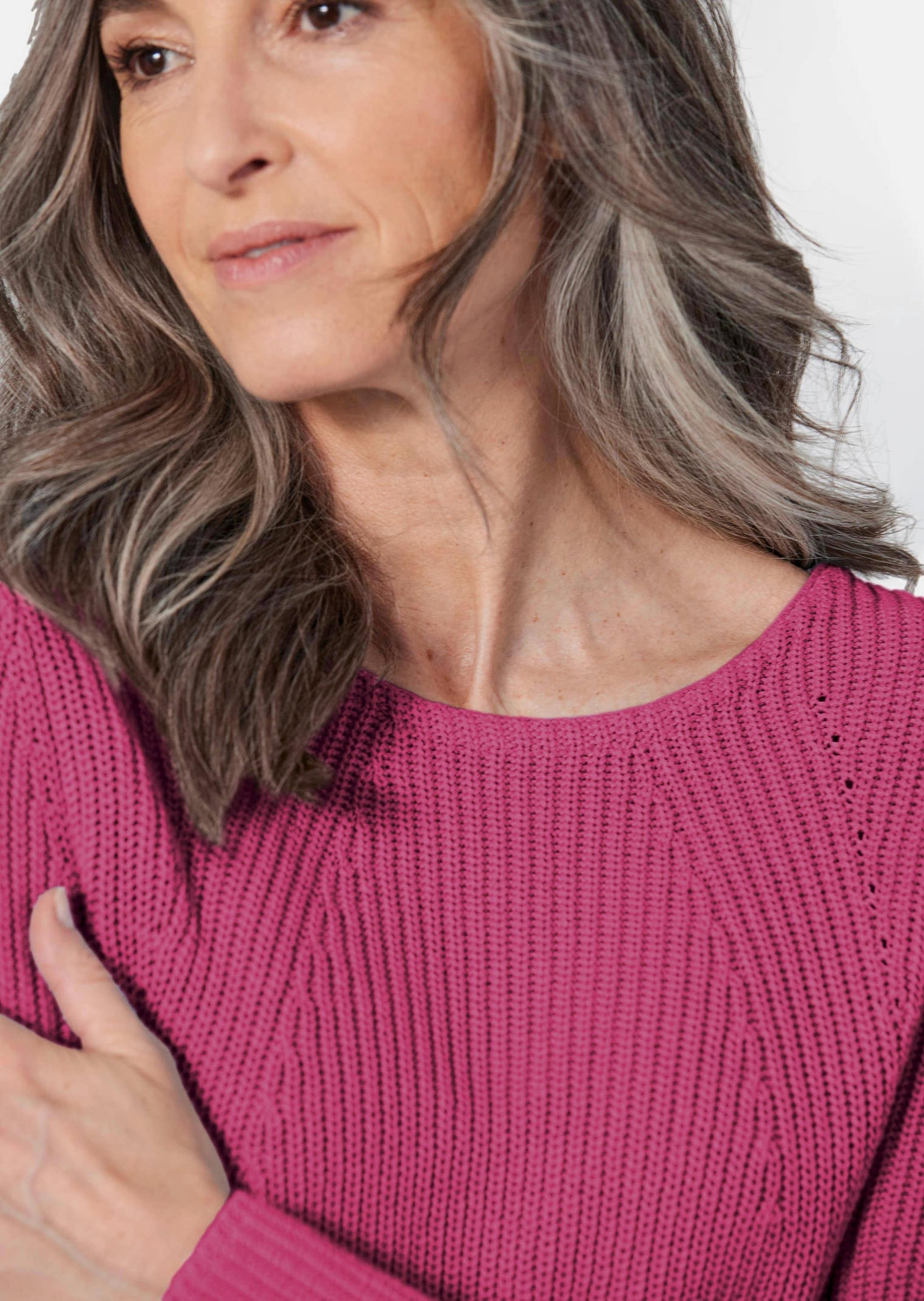 GOLDNER Strickpullover »Pullover Figurschmeichelnder Pullover aus reiner Baumwolle«