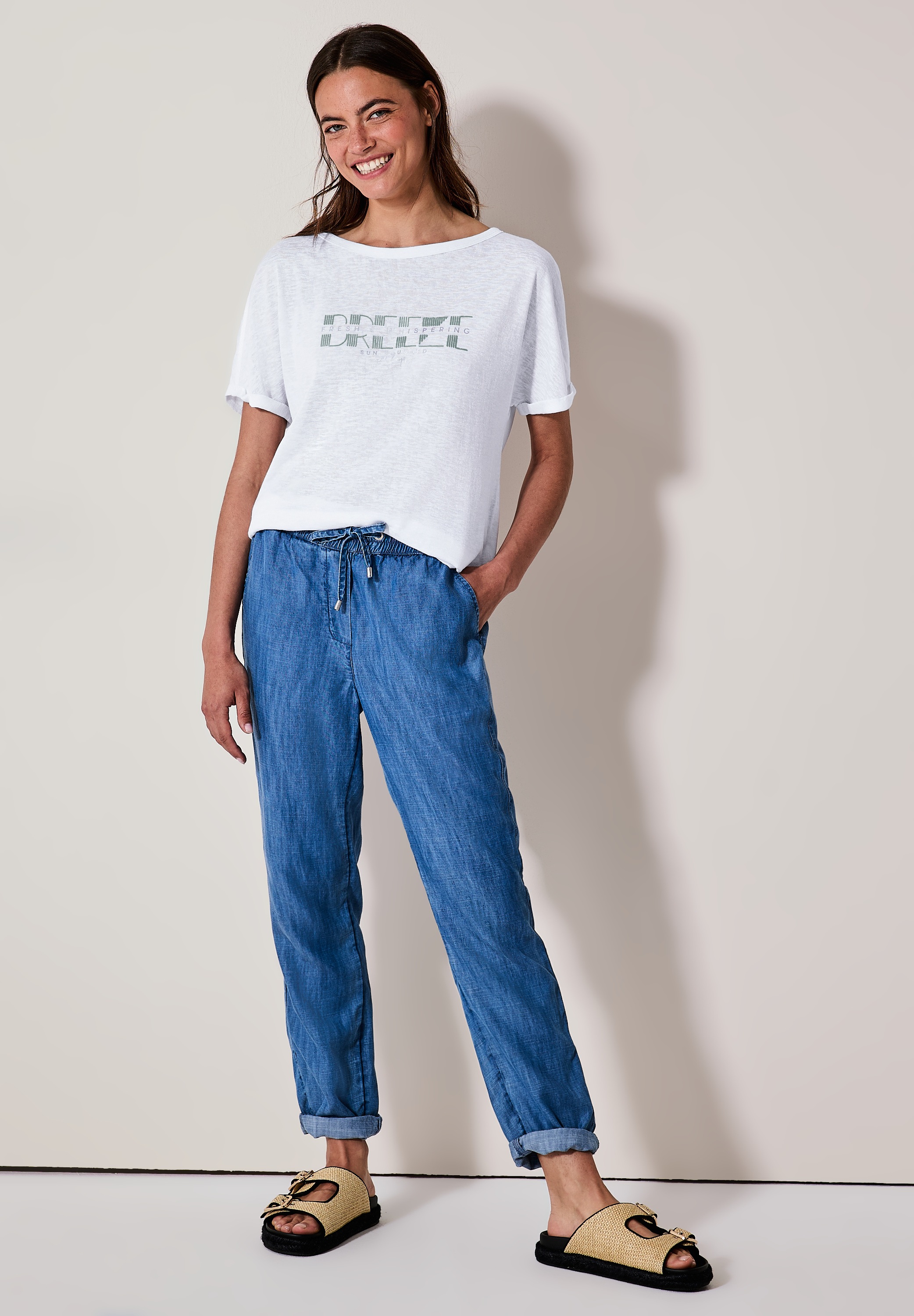 Cecil Print-Shirt, im angenehmen Materialmix