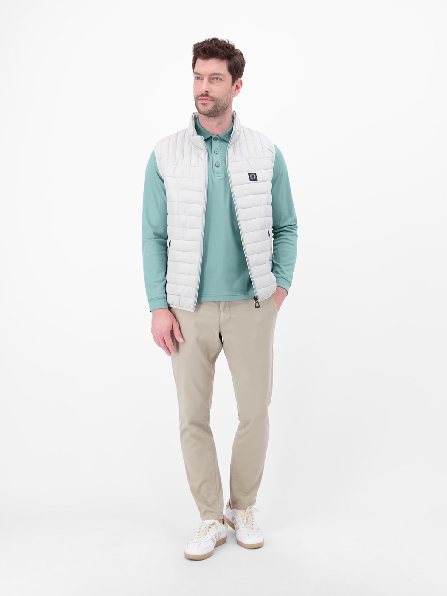 LERROS Sweatshirt »LERROS Langarm Polo mit Brusttasche aus Baumwollmix«
