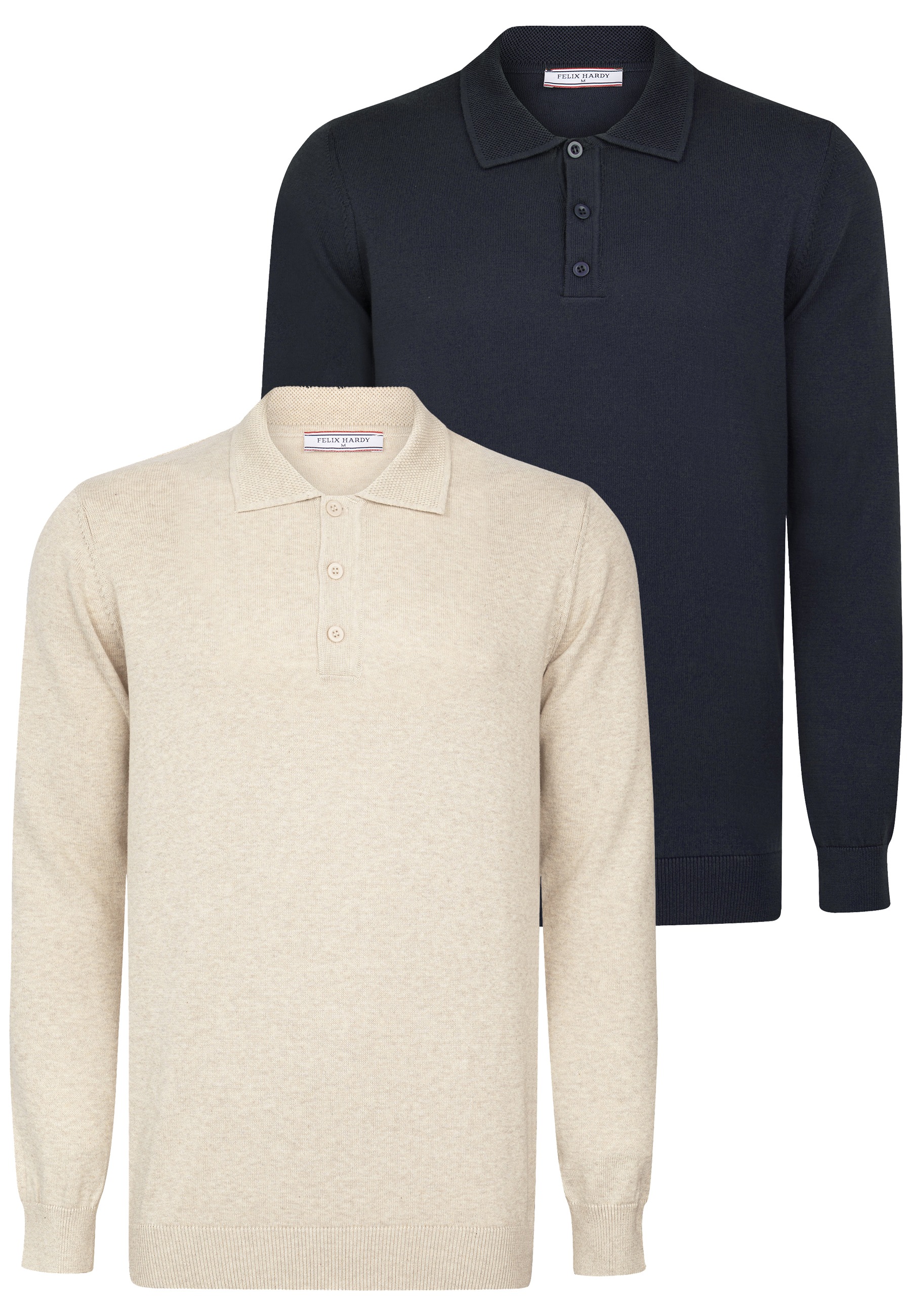 Felix Hardy Polokragenpullover "Pullover mit Polo-Kragen 2er-Pack" Set
